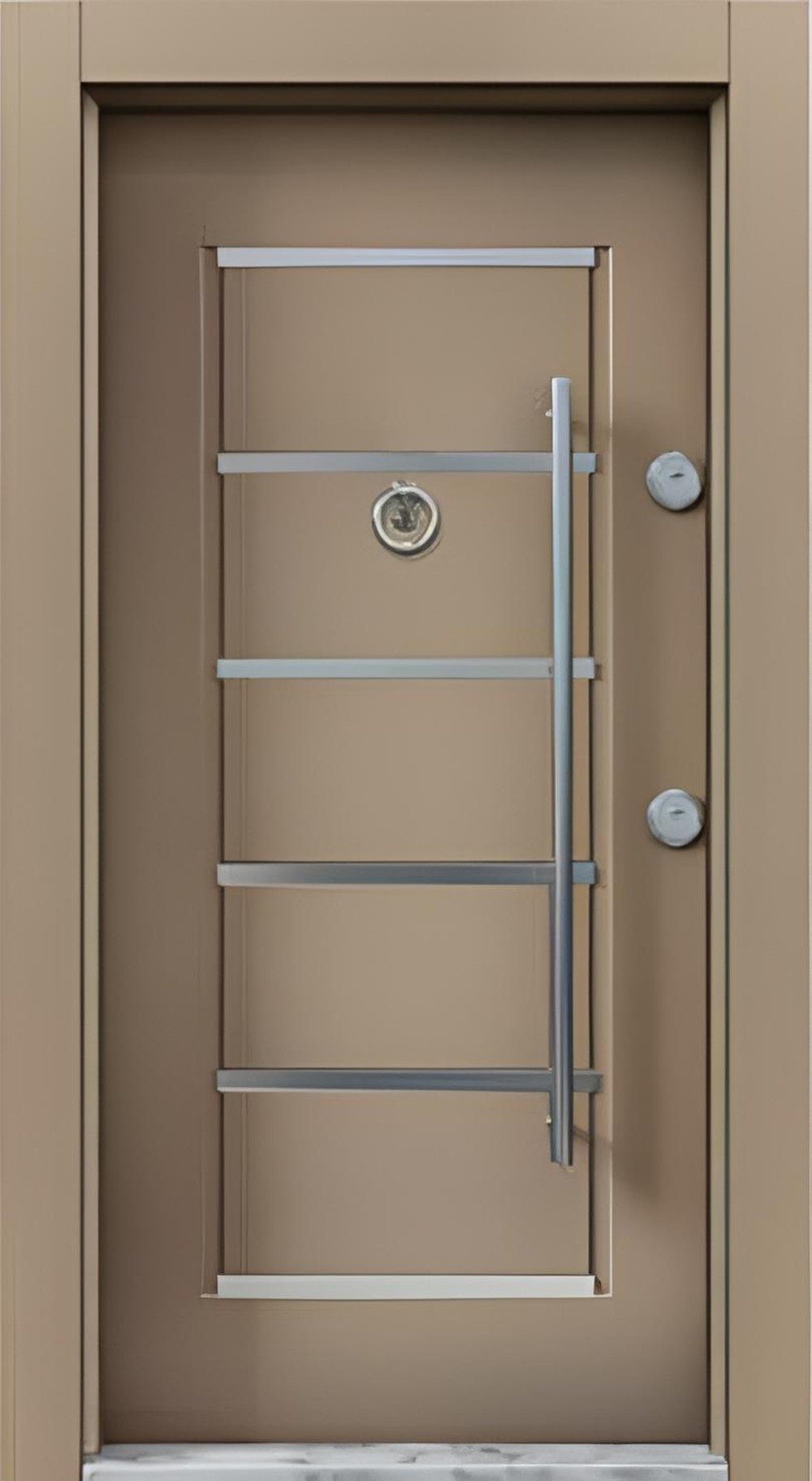 JVmoebel Haustür Beige Designer Metall Eingangstür Hochwertige Haustür, Made in Europa