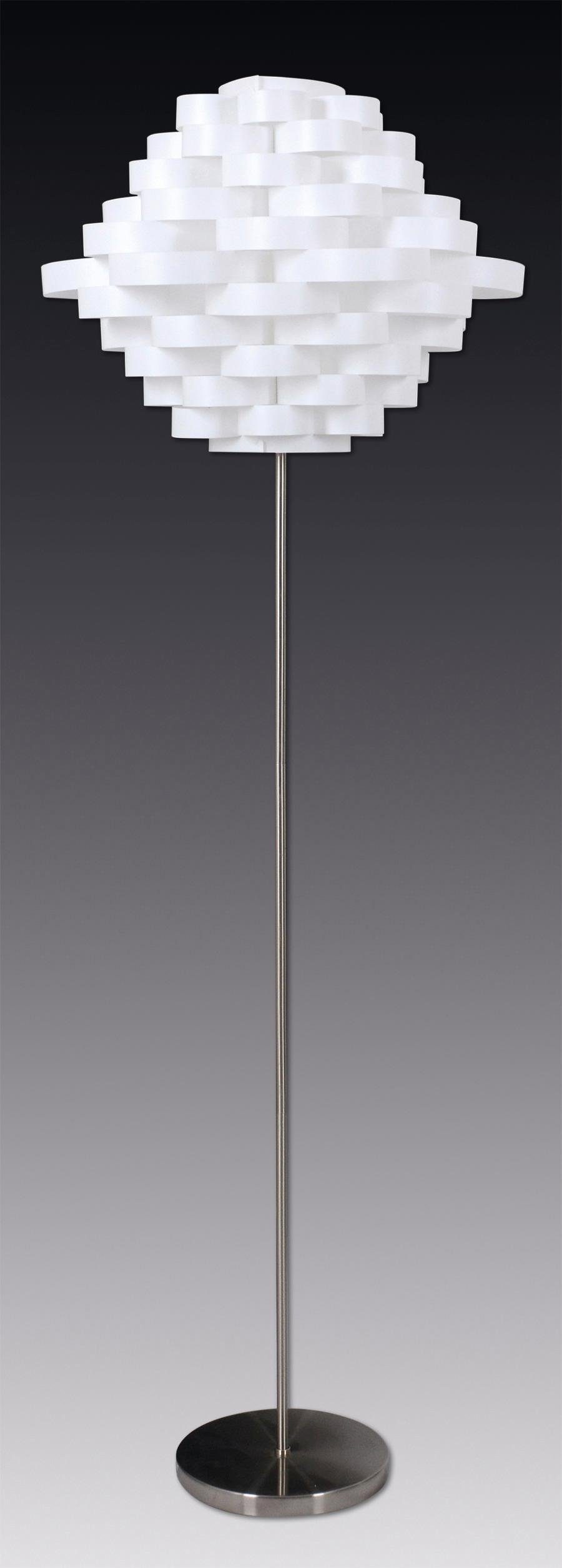 näve Stehlampe White 55cm max. weiß/nickel, h: 150cm, Line, ohne 40W, d: Leuchtmittel, E27 Kunststoff/Metall