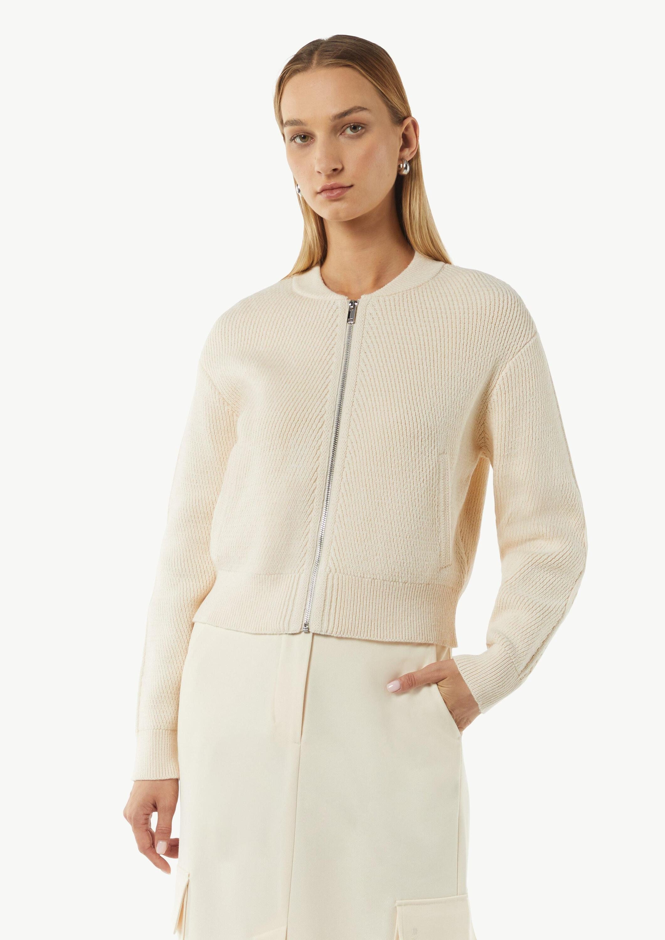 comma Cardigan Strickjacke Kurze Strickjacke mit Eingrifftaschen