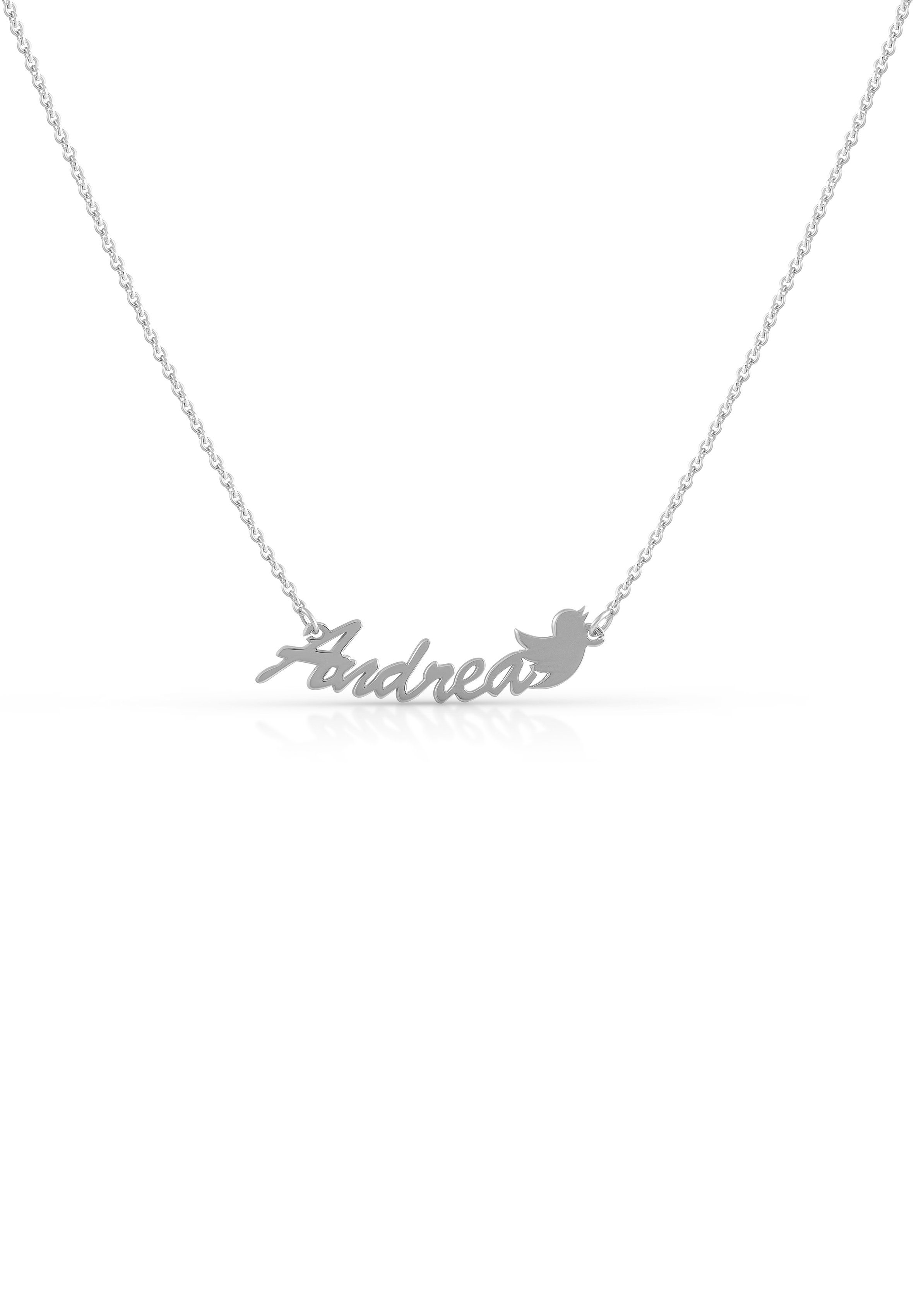Firetti Namenskette Schmuck Geschenk Silber 925 Halskette mit deinem Namen, GRAVURwunsch per Mail, Anlass Geburtstag Valentinstag Weihnachten silberfarben