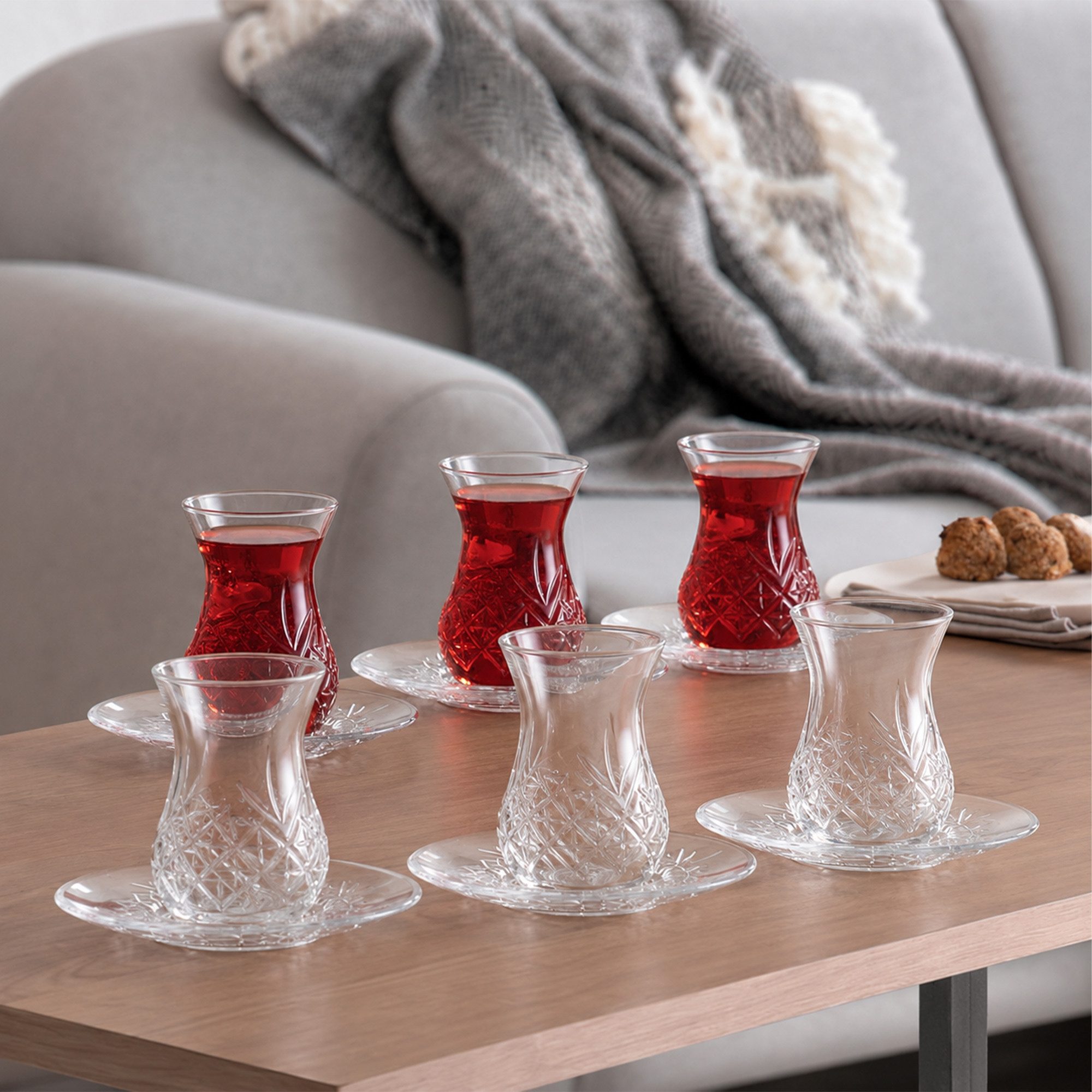 Pasabahce Gläser-Set Timeless Teegläser-Set, 12-tlg., Glas, 12-tlg. Set, 170 ml, ideal für türkischen Tee