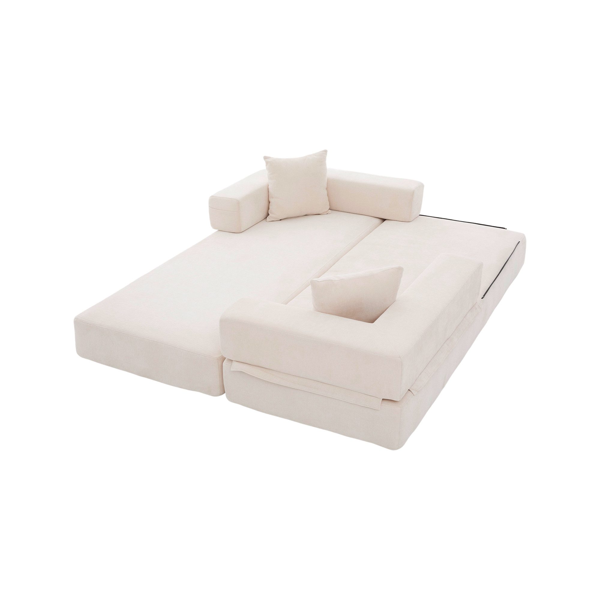 KLAM HOME Sofa Modulares Chenille-Sofa: Superweich günstig online kaufen