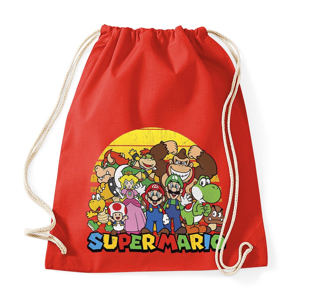 Blondie & Brownie Turnbeutel SuperMarioSun Turnbeutel Gaming Print Retro Motiv Freizeit, SuperMarioSun_Beutel Retro Gamer Turnbeutel