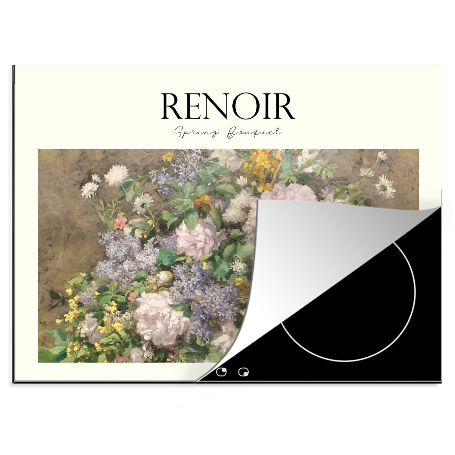 MuchoWow Herdblende-/Abdeckplatte Kunst - Blumen - Renoir, Vinyl, (1 tlg), 70x52 cm, Mobile Arbeitsfläche nutzbar, Ceranfeldabdeckung