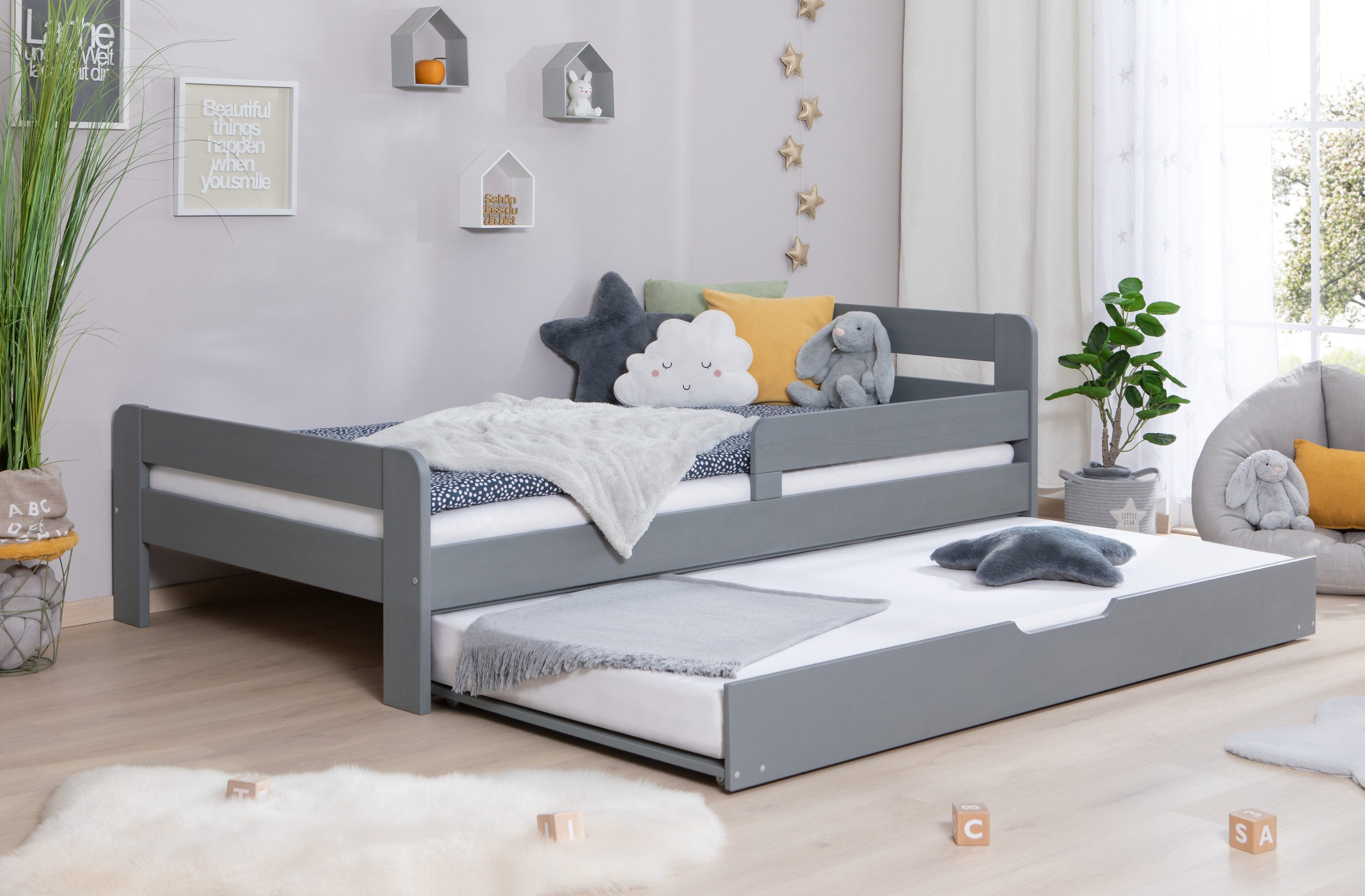 Ticaa Bettgestell Einzelbett Kinderbett Jugendbett "Bennet" günstig online kaufen