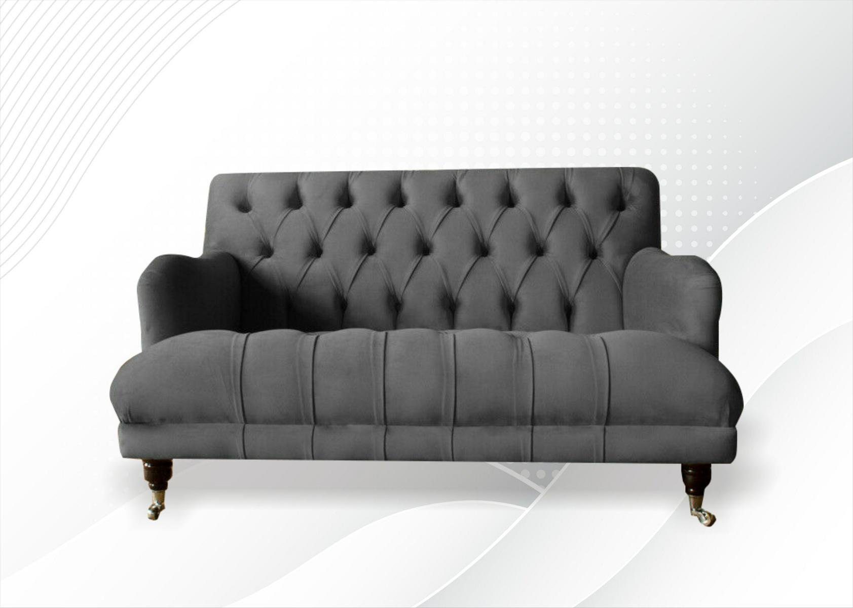 JVmoebel Chesterfield-Sofa, Chesterfield 2 Sitzer Design Sofa Couch 135 cm