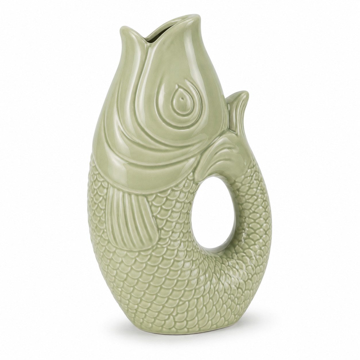 WestCraft Dekovase Fischvase 4 Farben Porzellanvasen bunte Vase in Karpfenform, Dekorative Keramik-Fischvase im zeitlosen Design