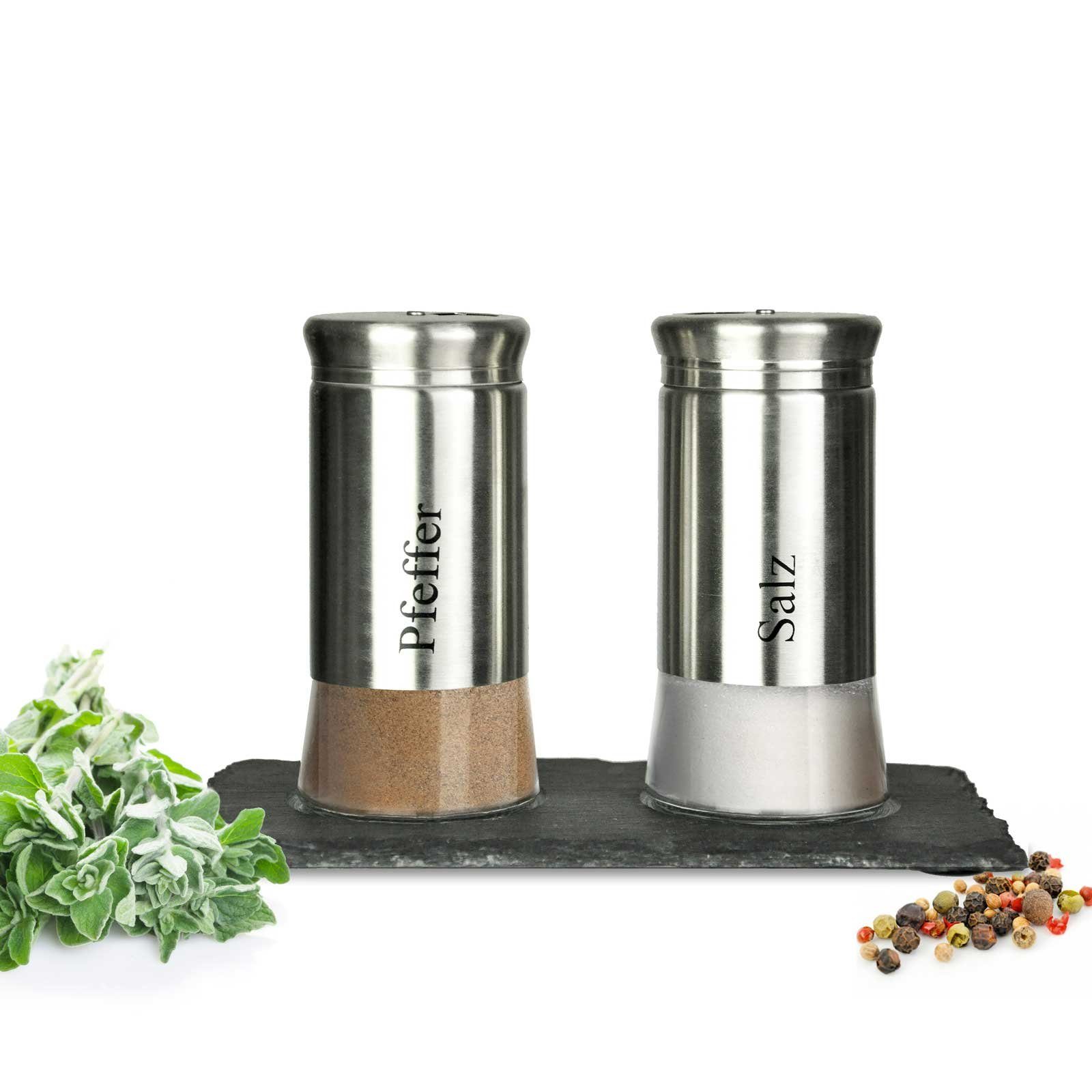 Sendez Salz- / Pfefferstreuer Salzstreuer + Pfefferstreuer auf Schierplatte 3-tlg.