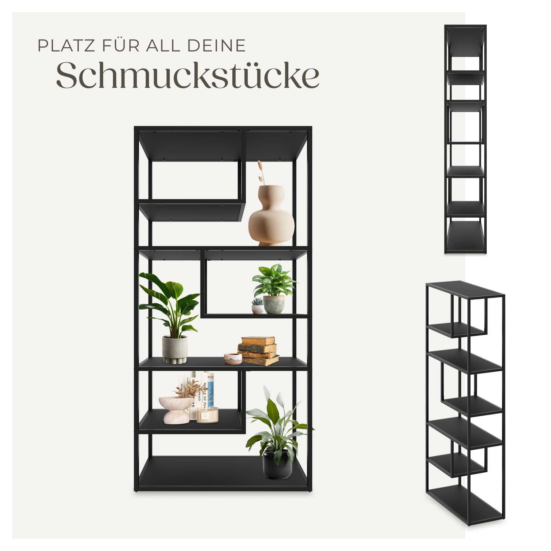 tectake Bücherregal Standregal, Set 1-tlg., Industrial Look