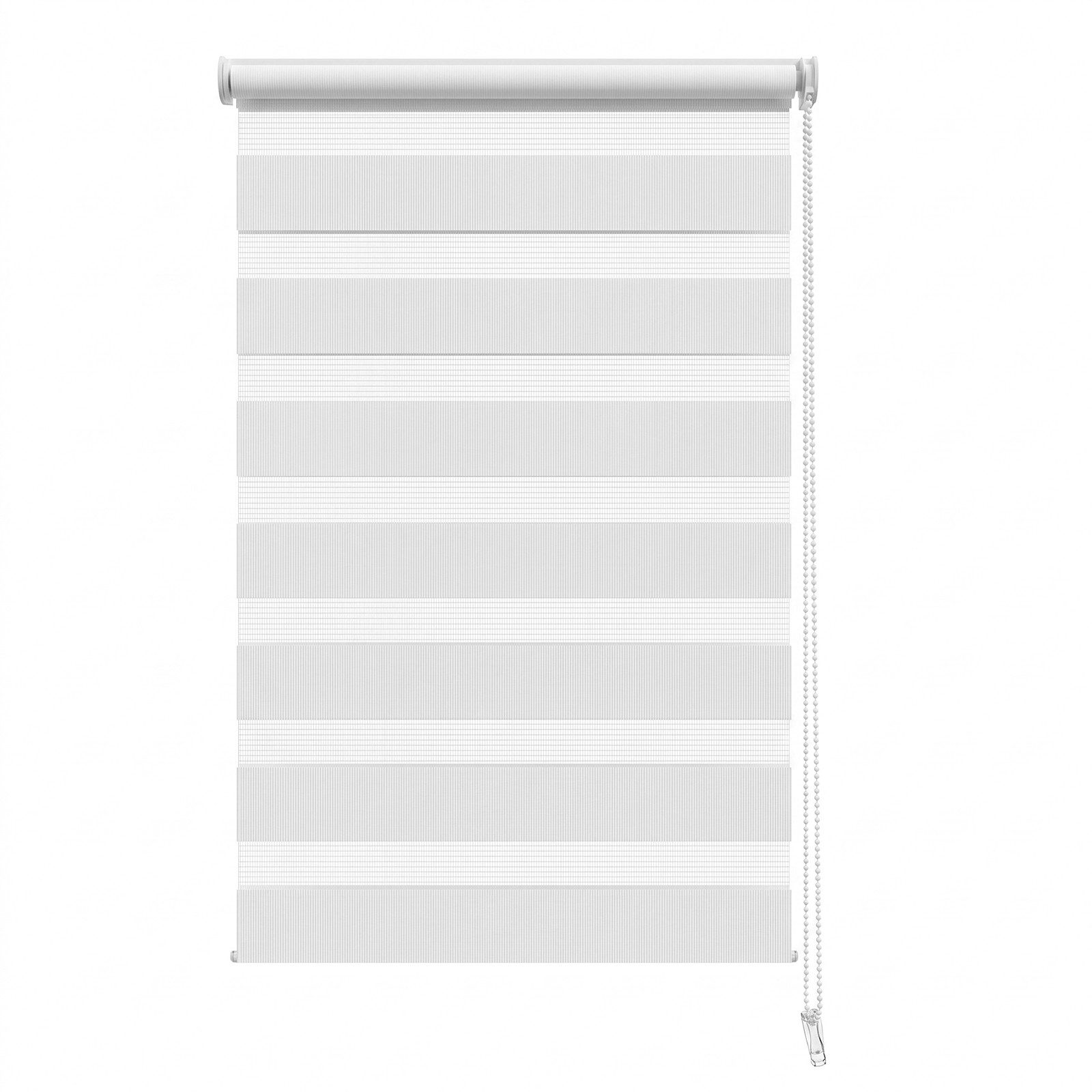 Doppelrollo Duo Rollo Klemmfix ohne Bohren freihängend Lichtschutz für Fenster, Salcar, Weiß 25x100cm, Klemmträger blickdicht Jalousie Seitenzugrollo für Tür