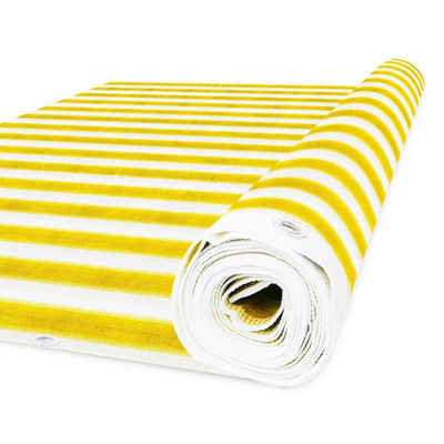 Karat Balkonsichtschutz Balkonsichtschutz gelb-weiß gestreift, 100% HDPE Spezialgewebe Robustes und wetterfestes Material