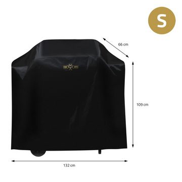 BBQ Boss Grillabdeckhaube Grillabdeckung aus Oxford-Stoff Wasserdicht und Wetterfest, BBQ Abdeckung Große S 132x66x109cm Schwarz Reißfest und UV-beständig