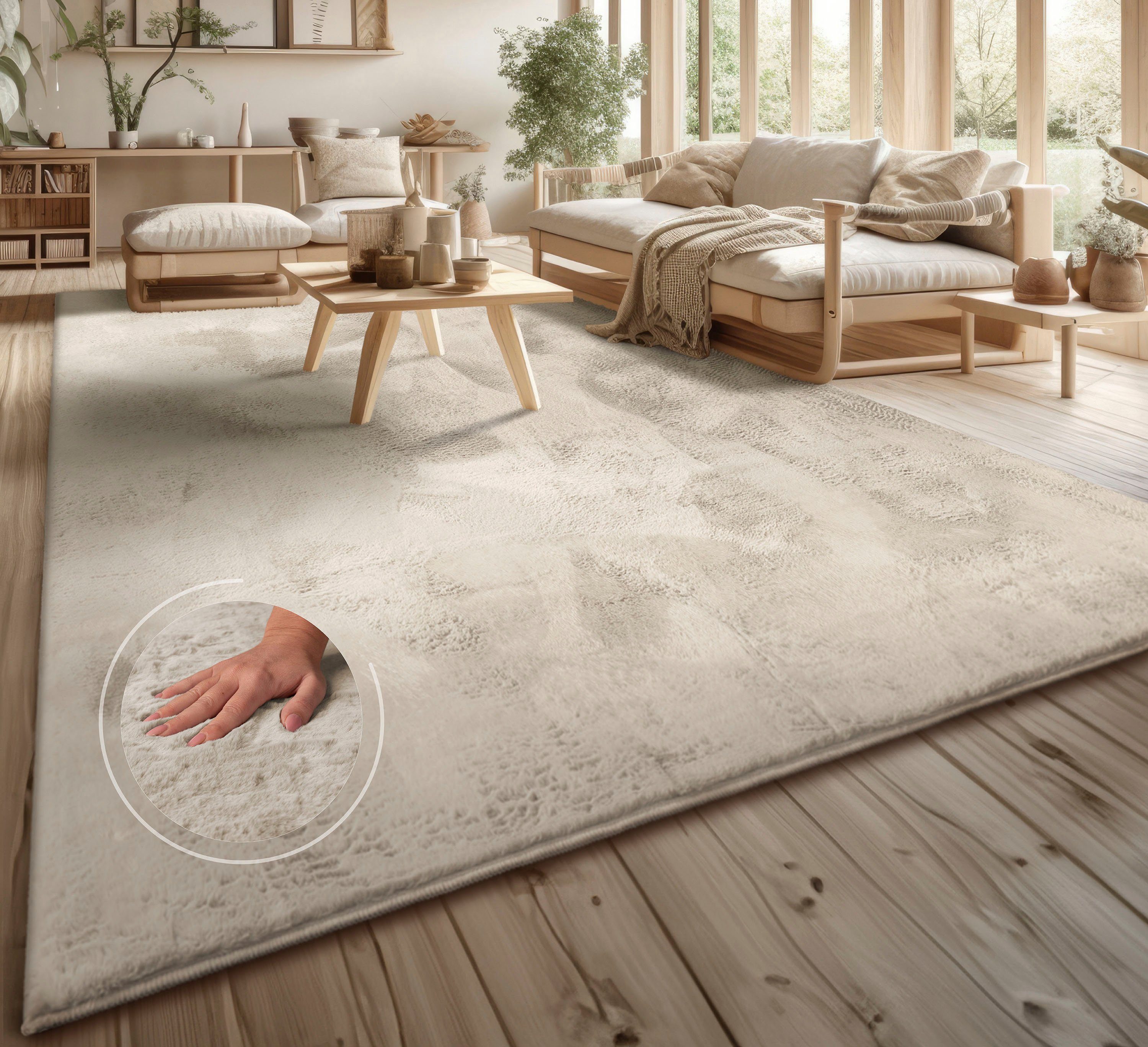 my home Fellteppich Lottano, rechteckig, Höhe: 14 mm, Langflor, Kunstfell, günstig online kaufen