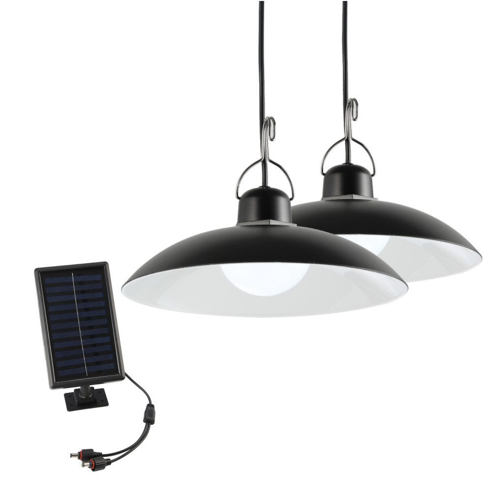 LETGOSPT LED Solarleuchte Solar Pendelleuchten 2 Köpfe LED Solar