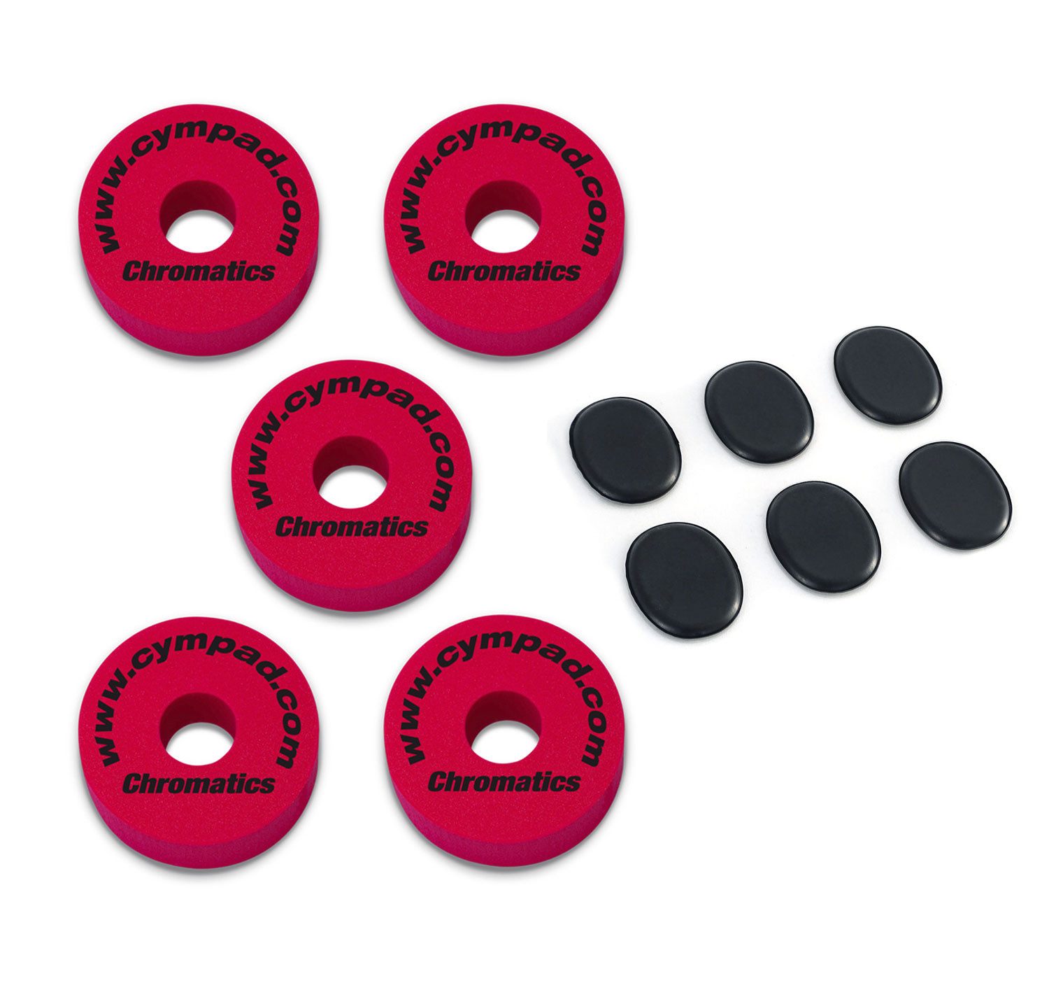 Cympad Becken Cympad Beckenfilz Chromatics Set Rot mit Fell-Dämpfer-Pads,Beckenfilz, Vorteils-Set mit Fell-Dämpfer-Pads