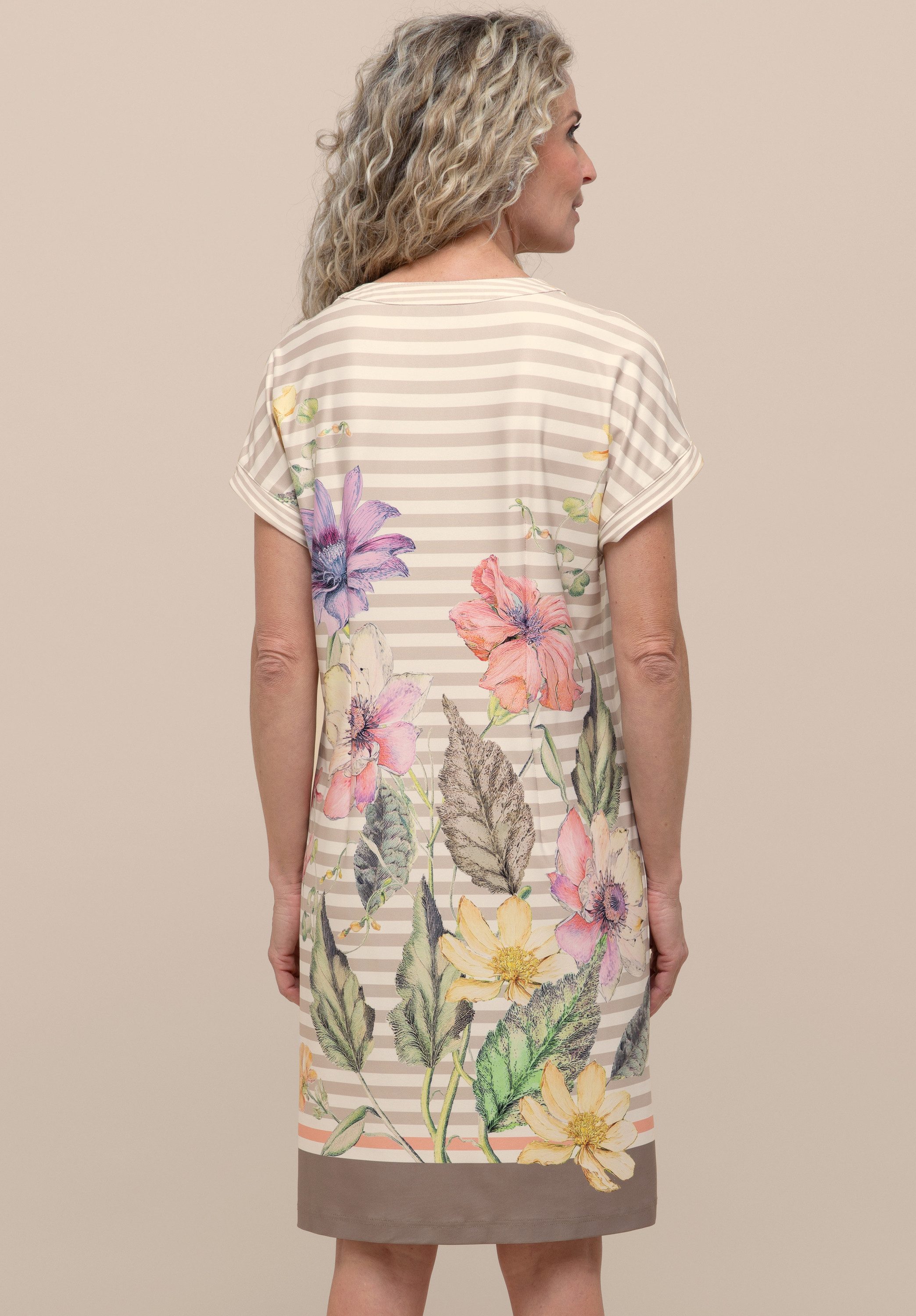 bianca Druckkleid MANU Streifenmuster mit floralem Print