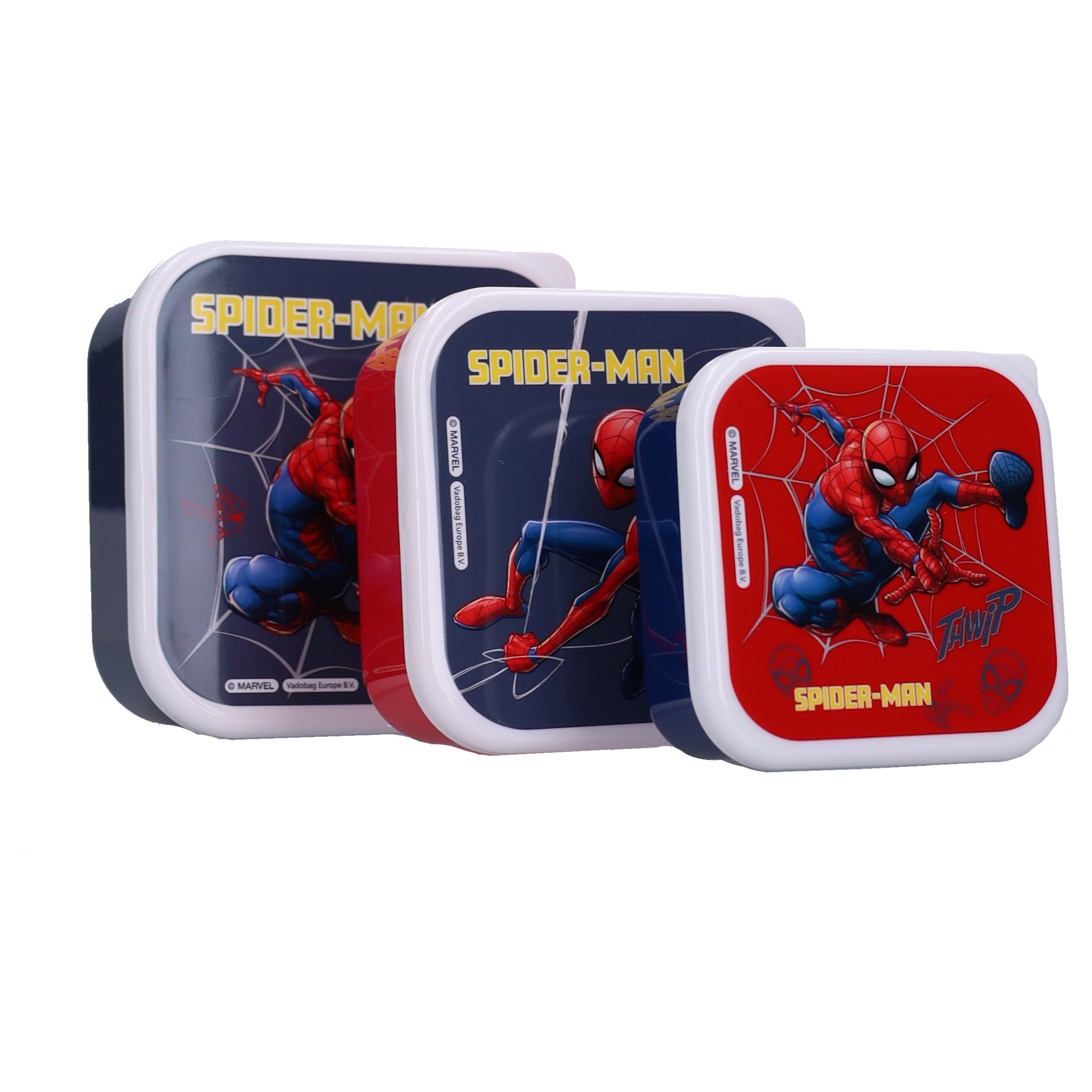 Spiderman Lunchbox Snackbox Set 3 teilig Kinder Brotdosen Fresh Bites für Schule, PP, (3-tlg)