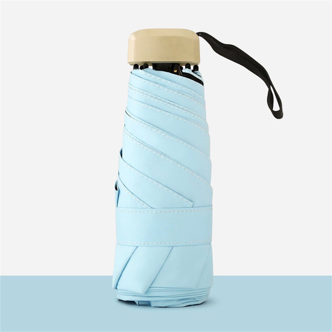 YOOdy~ Taschenregenschirm Taschenschirme damen ultraleicht sonnenschirm leicht Sonnenschutz, UV-Schutz für schützt vor Sonne und Regen winzig klein für unterwegs Himmelblau