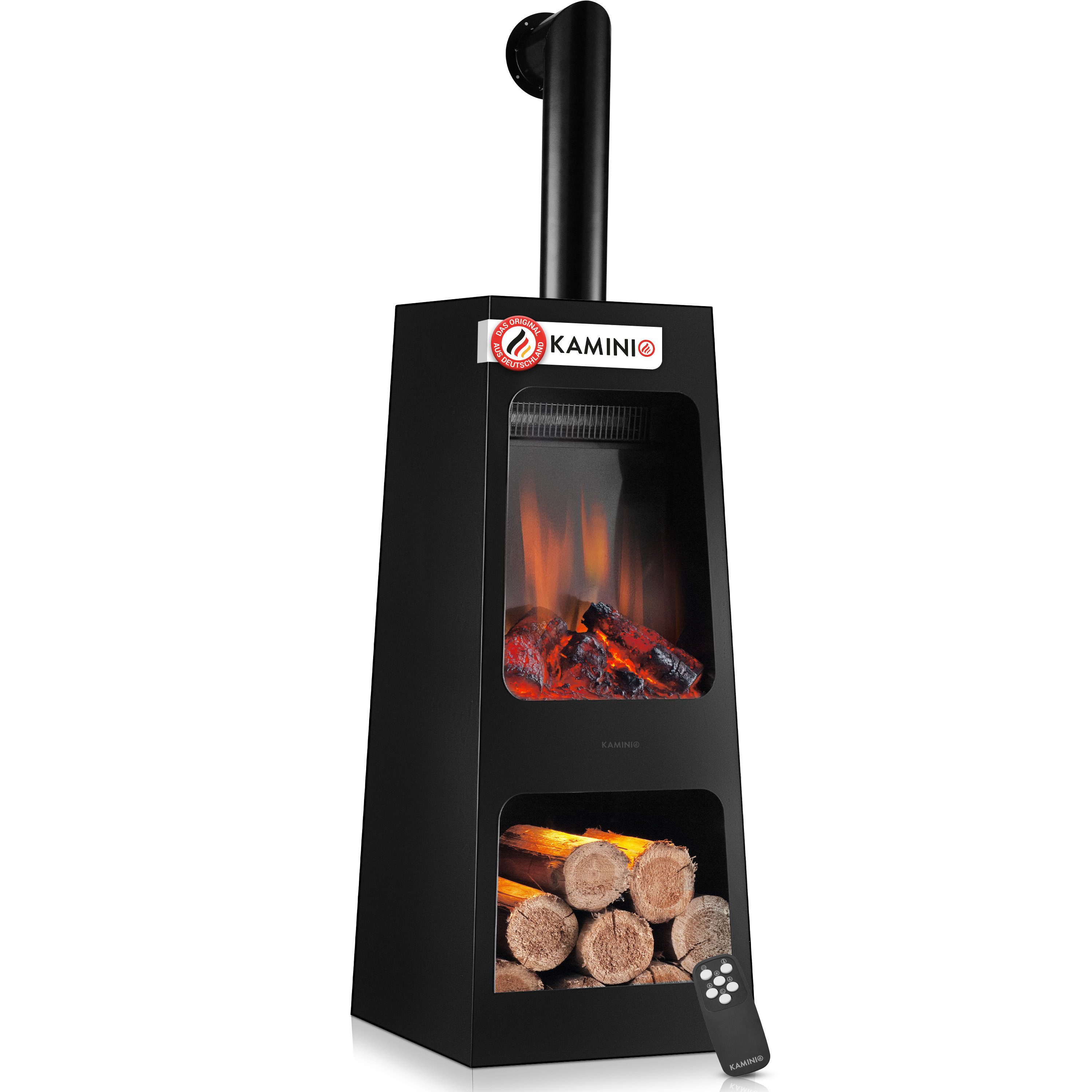 KAMINIO Gartenkamin KAI, 3D-Flammeneffekt, Intelligente 2-Stufen-Heizung