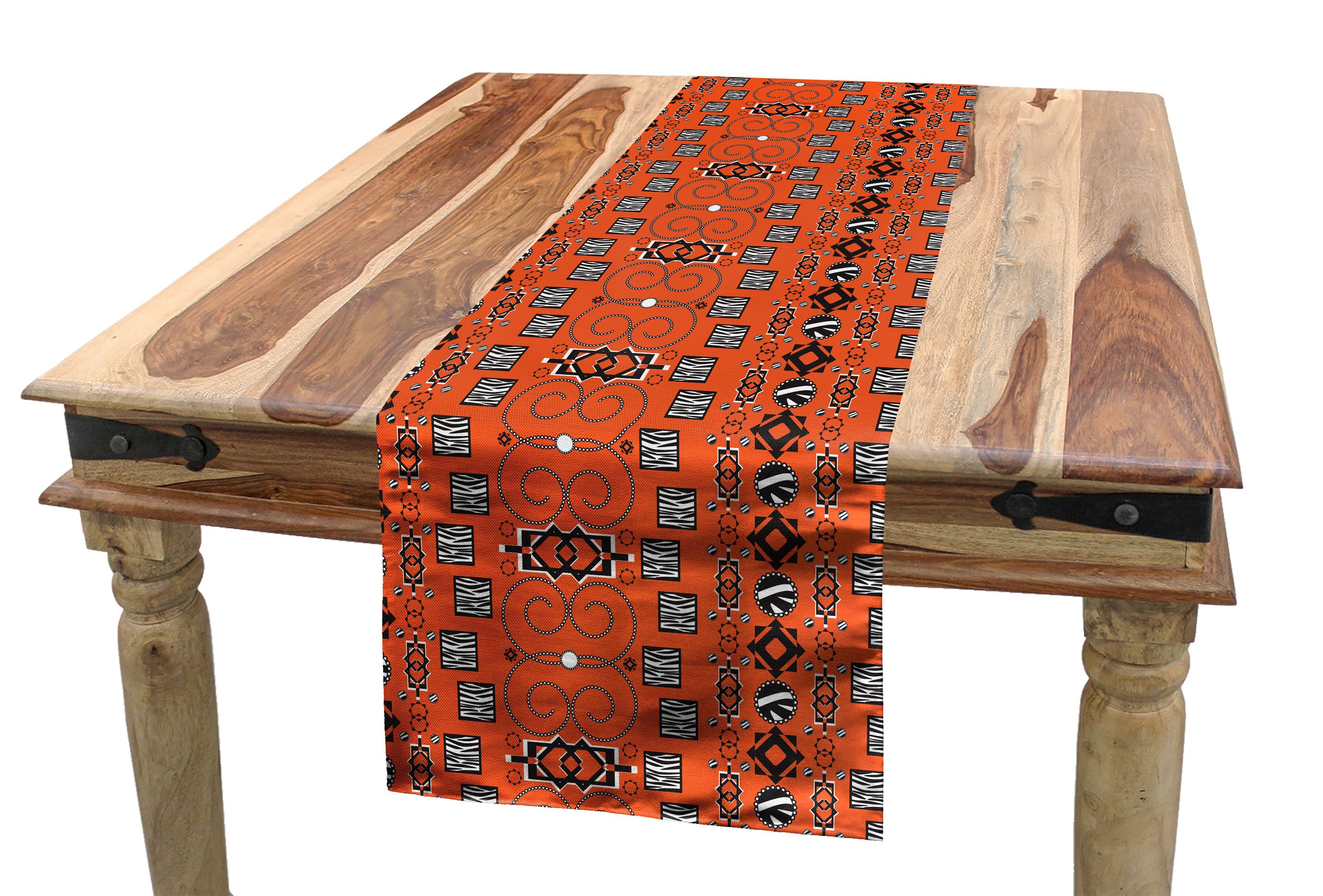 Abakuhaus Tischläufer Esszimmer Küche Rechteckiger Dekorativer Tischläufer, afrikanisch Ornament