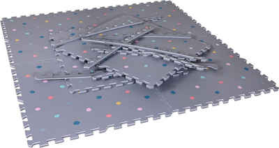 Knorrtoys® Puzzle Softteppich Matte, grau bunt, Puzzleteile, Puzzlematte, Bodenpuzzle