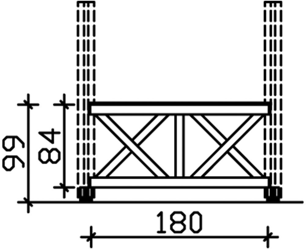 Thumbnail - Skanholz Brüstungsgeländer Andreaskreuz, 180 cm Länge, 84 cm Höhe