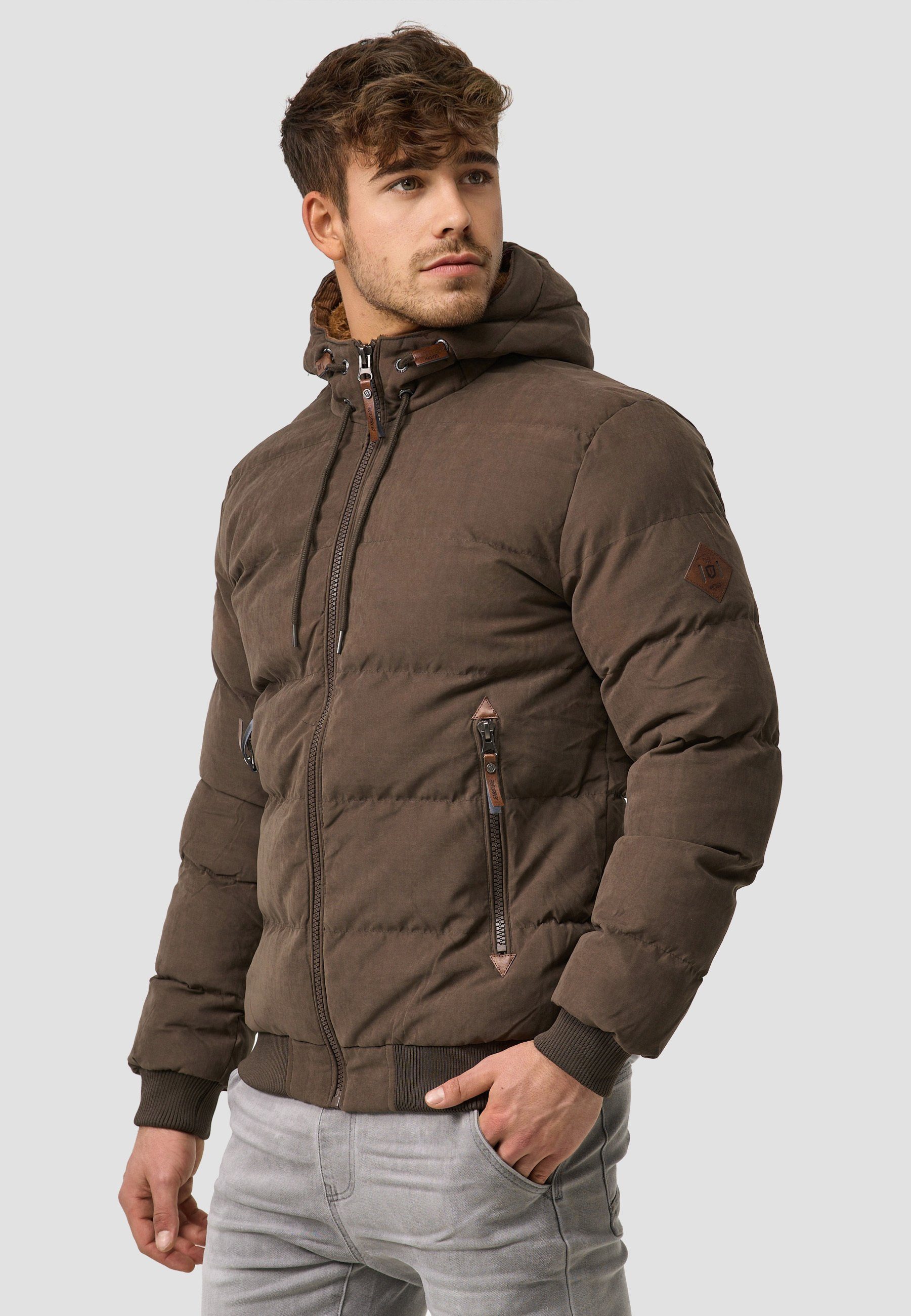 Indicode Winterjacke Herren Adeline Jacke Winter Herrenjacke mit Teddyfutter, gefütterte Kapuze