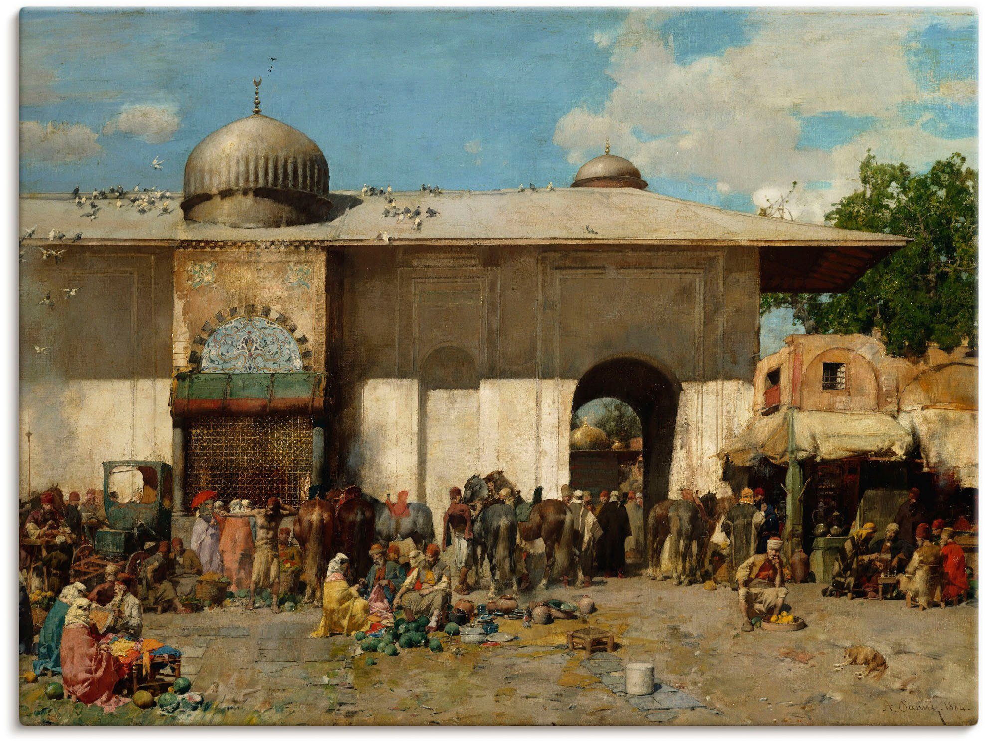 Markt. & Größen versch. Familien oder Gruppen in Poster als Leinwandbild, St), Wandaufkleber Orientalischer Wandbild 1884, Artland (1