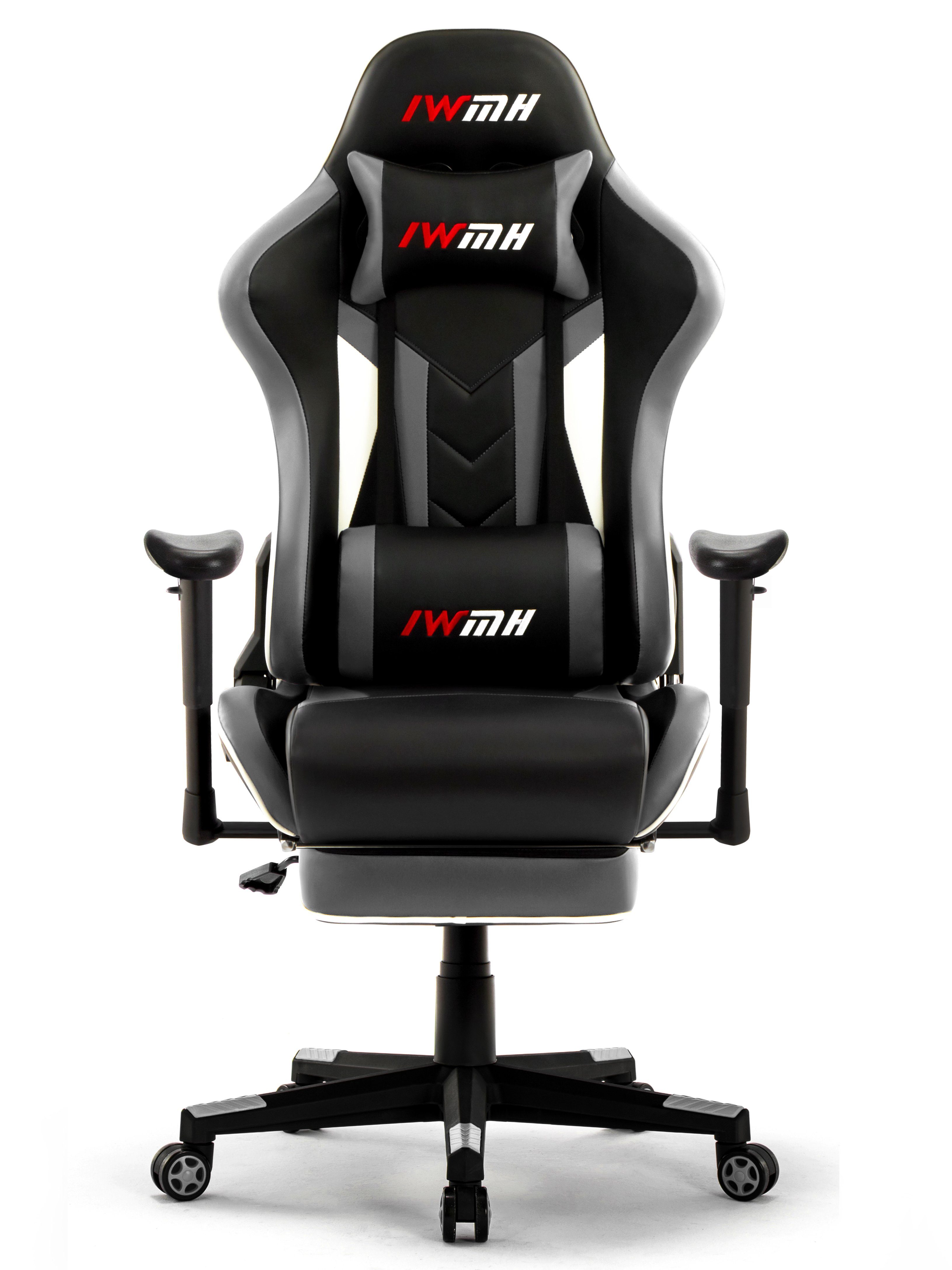 Intimate WM Heart Gaming-Stuhl Ergonomischer mit Fußstütze Bürostuhl Versenkbarer
