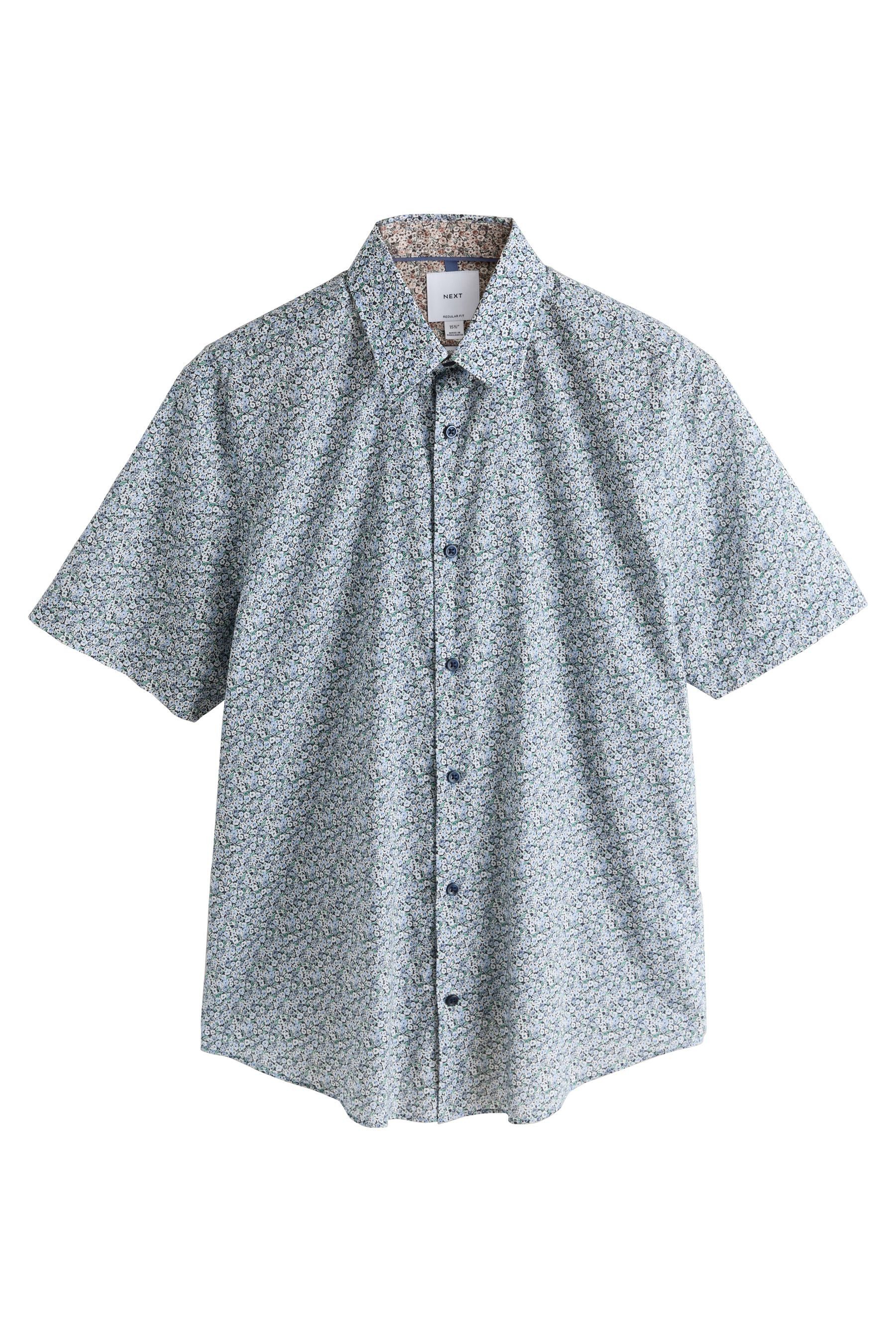 Kurzarmhemd Regular Fit Kurzarmhemd mit Print aus Baumwolle