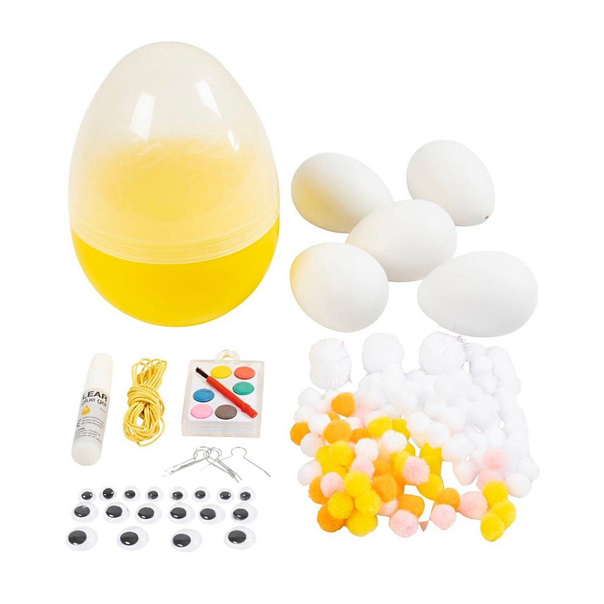 creativ company Kreativset Oster Mix Klein - in schickem Osterei verpackt, Bastelset DIY Osterdekoration - mit vielen versch. Materialien