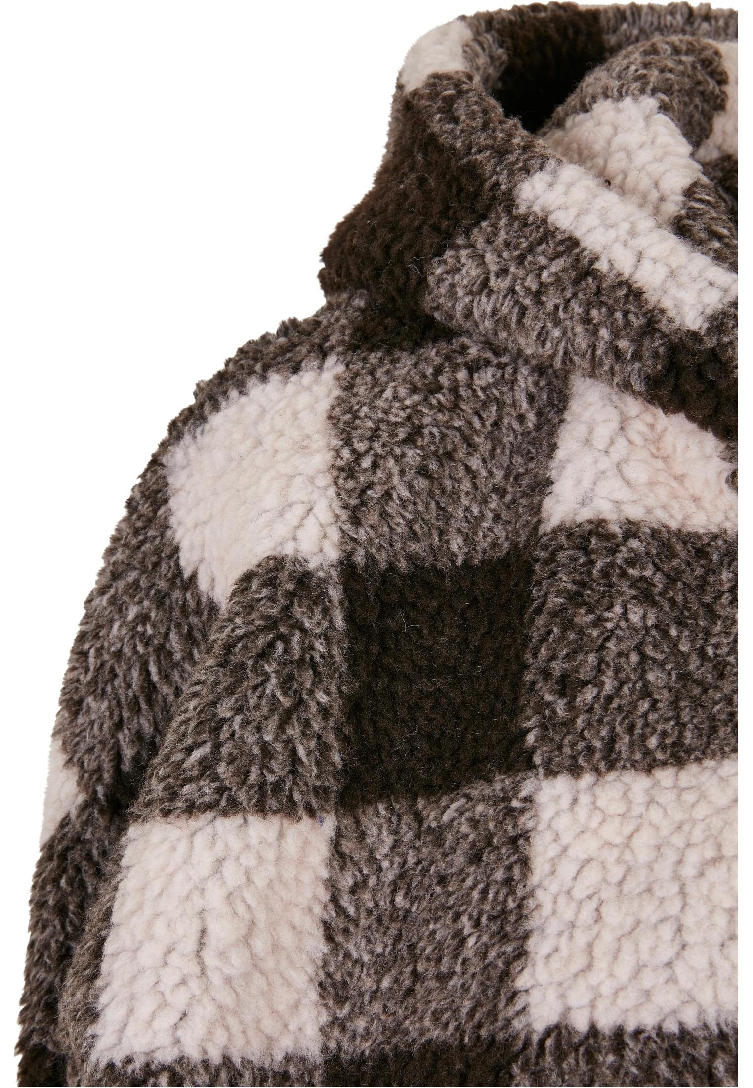 Oversized Ladies Check (1-St) Hooded Winterjacke pink/brown Damen Jacket Sherpa CLASSICS URBAN