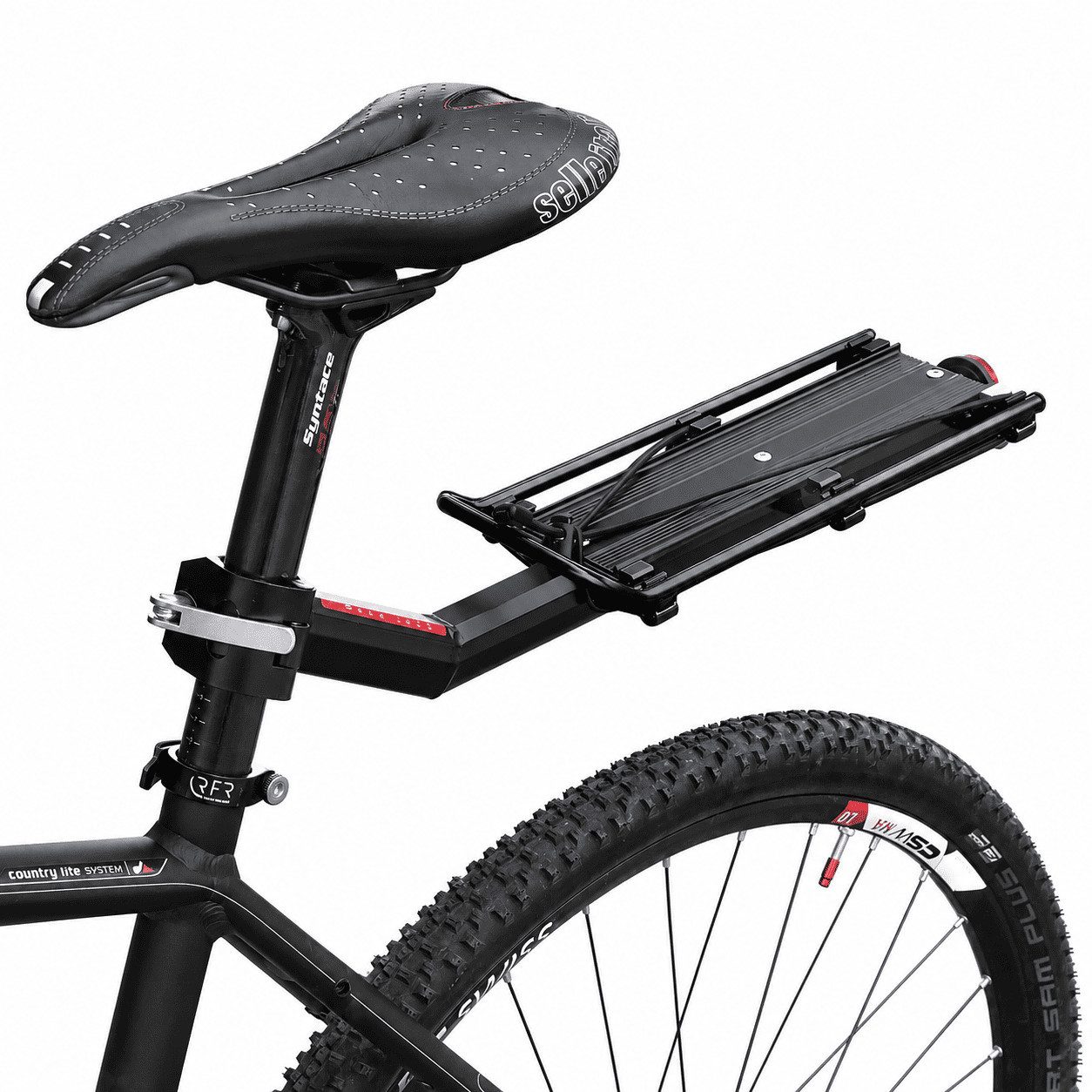 MidGard Fahrrad-Gepäckträger für Sattelstütze aus Aluminium, mit Reflektor für E-Bike MTB Rennrad, verstellbar für 24 - 29 Zoll Fahrräder, belastbar bis maximal 9 kg