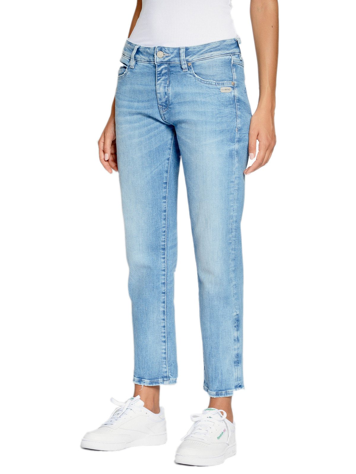GANG Boyfriend-Jeans Gang Nadia Cropped Boyfriend Fit Pant (1-tlg) Boyfriend Fit Hose mit mittlerer Leibhöhe und verkürzter Beinlänge