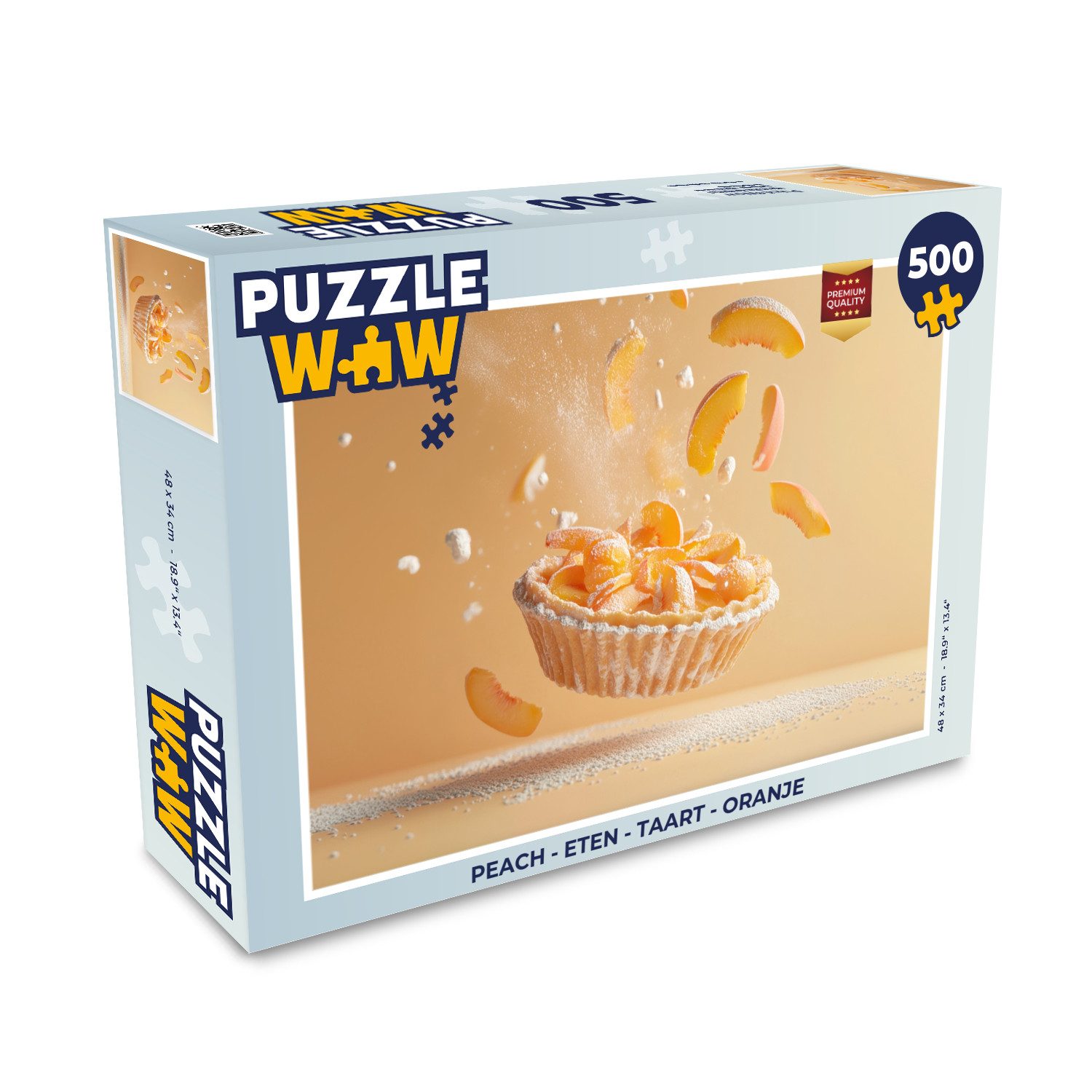 MuchoWow Puzzle Pfirsich - Essen - Torte - Orange, 500 Puzzleteile, Foto-Puzzle, Bilderrätsel, Puzzlespiele, Spielzeug