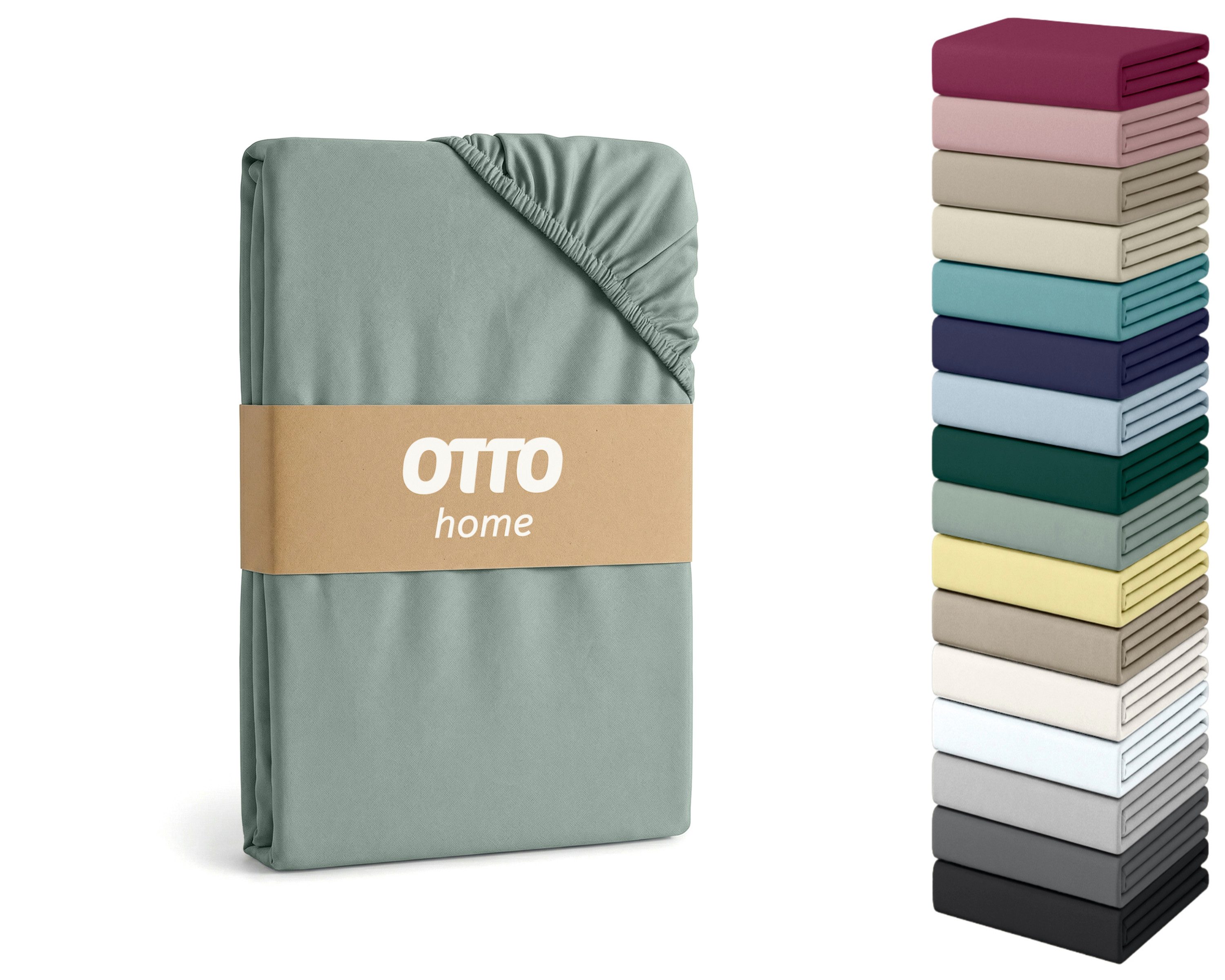 OTTO home Spannbettlaken PHYSALIS Comfort 100% Baumwolle, 150 g/m², Jersey, Gummizug: rundum, (1 Stück), Bettlaken bis 20 cm Matratzenhöhe, weich, bügelfrei, optimaler Sitz