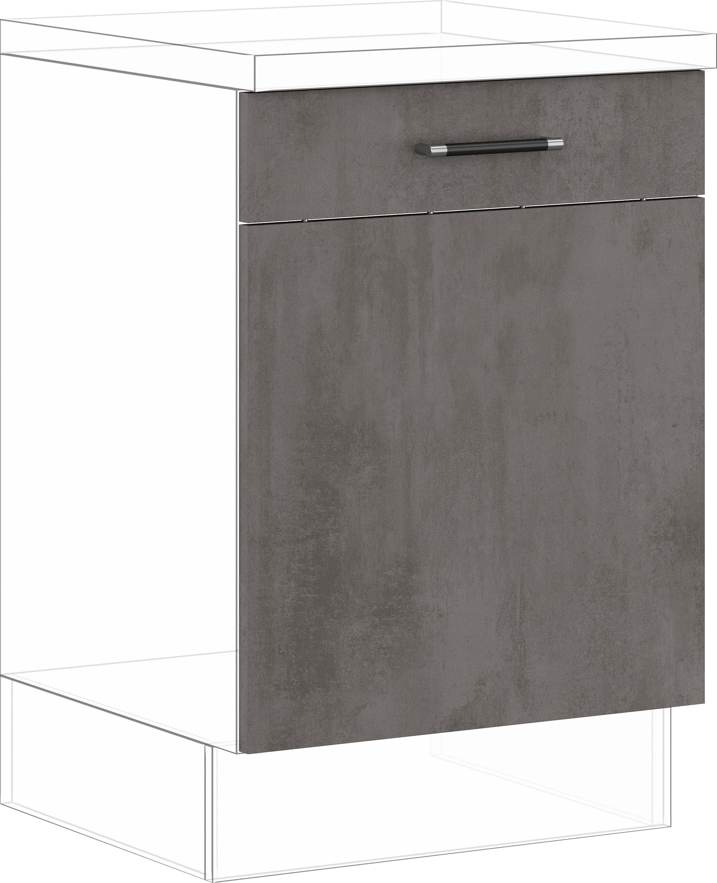 IMPULS KÜCHEN Türfront "Prag", Breite/Höhe: 60/71,7 cm, für einen vollintegrierten Geschirrspüler, mit verstifteter Front