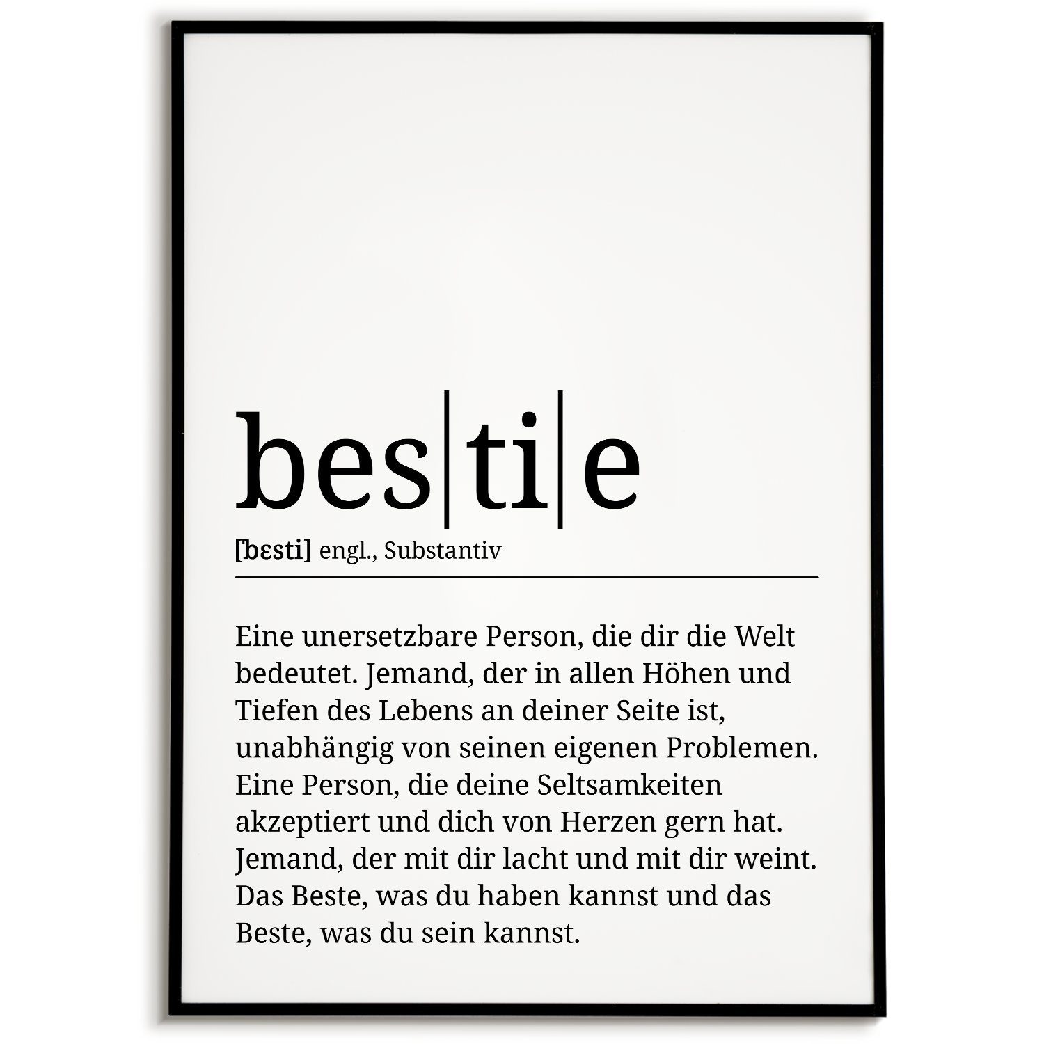 Tigerlino Poster Bestie Definition Beste Freundin Geschenk Freundinnen günstig online kaufen