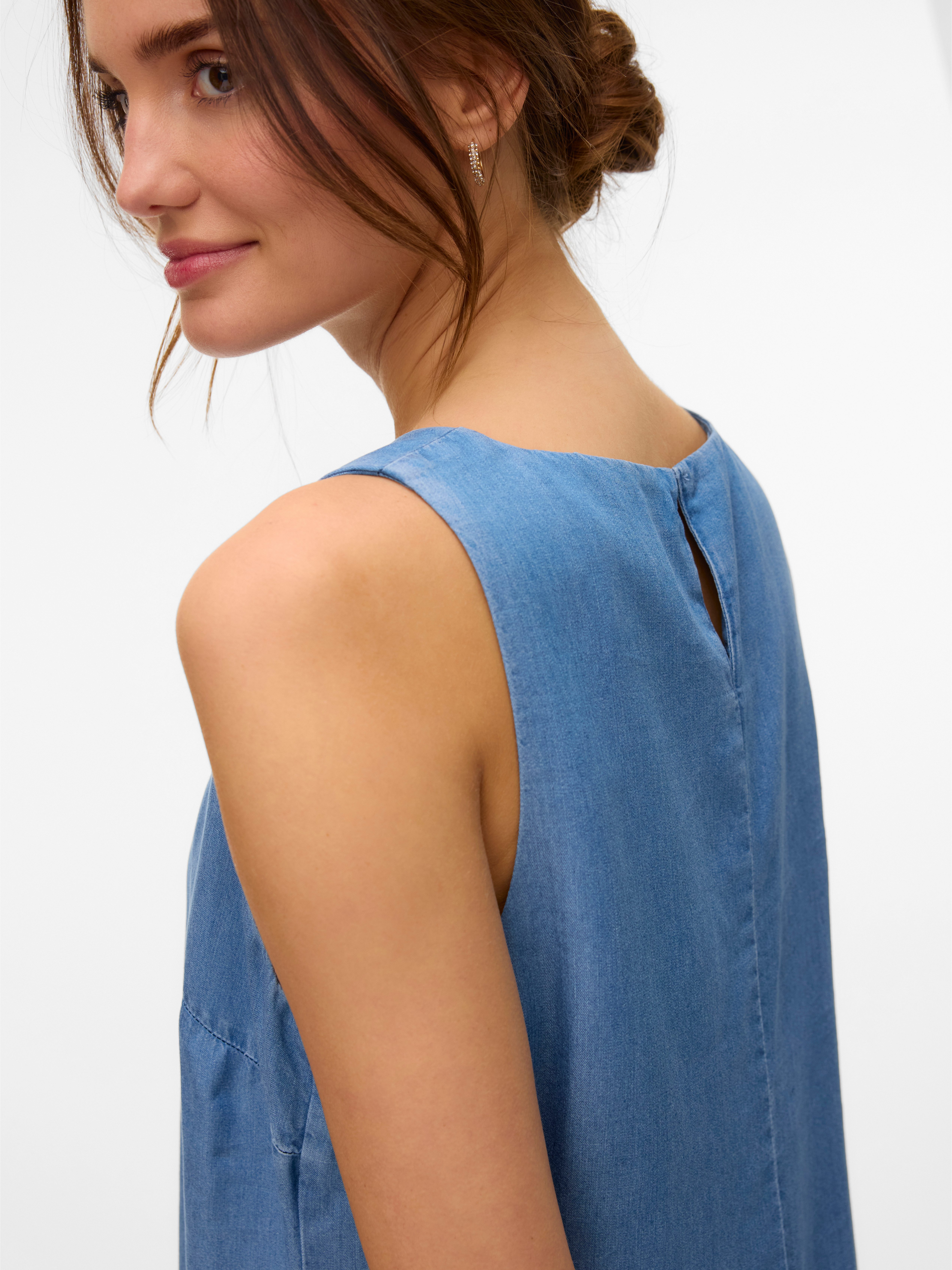 Vero Moda Maxikleid VMFLEUR SL SHORT TENCEL DRESS GA Sommerkleid