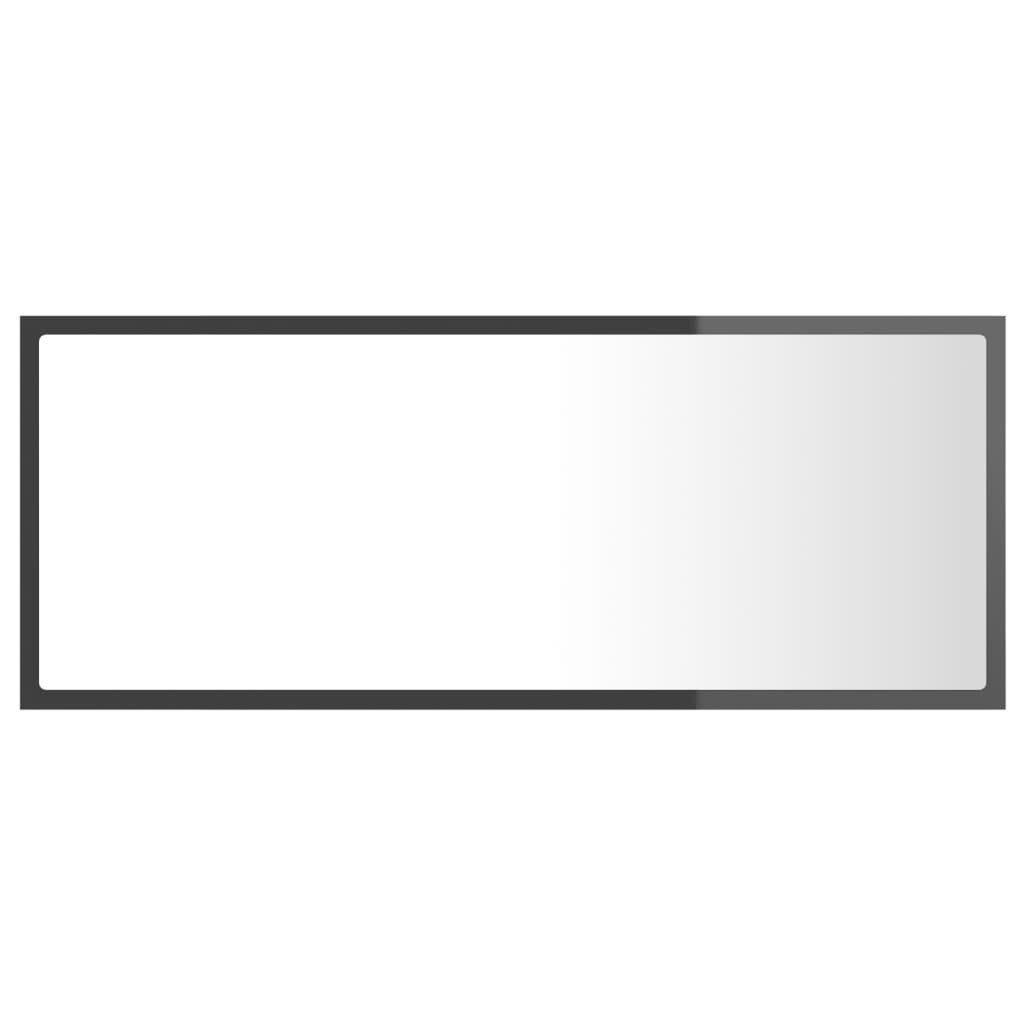 Badezimmerspiegelschrank 100x8,5x37 Hochglanz-Grau (1-St) cm vidaXL Acryl LED-Badspiegel
