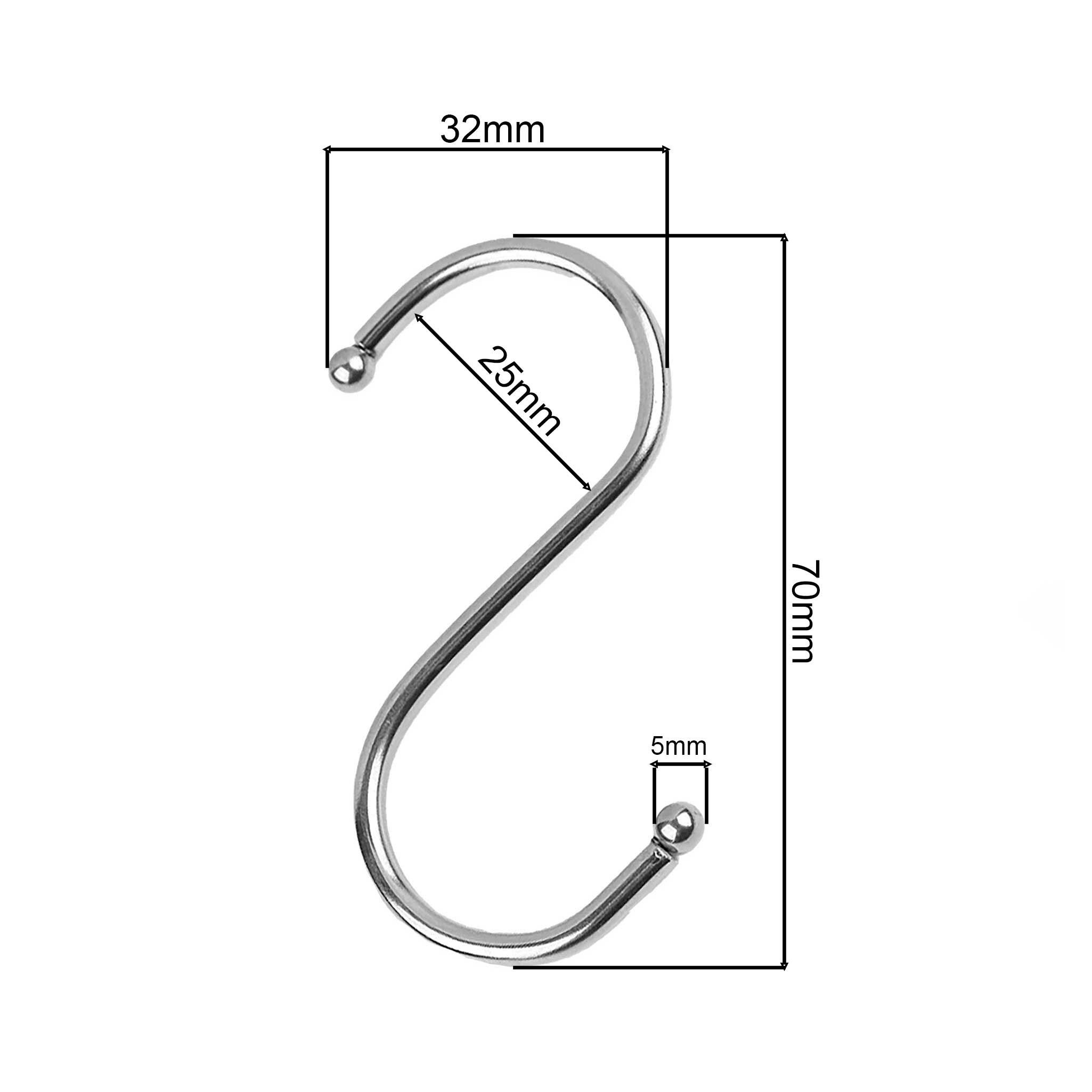 maDDma S-Haken S-Haken 10 Stück aus Metall mit zum Aufhängen Universalhaken, (10er Pack, 10-St)