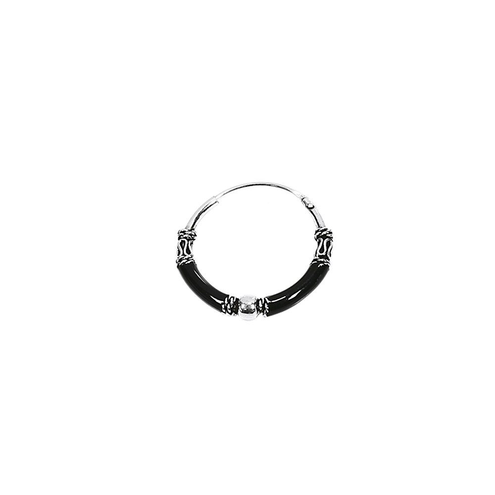 Paar Creolen Paar 925 Sterling Silber Keltische Bali Schwarze C