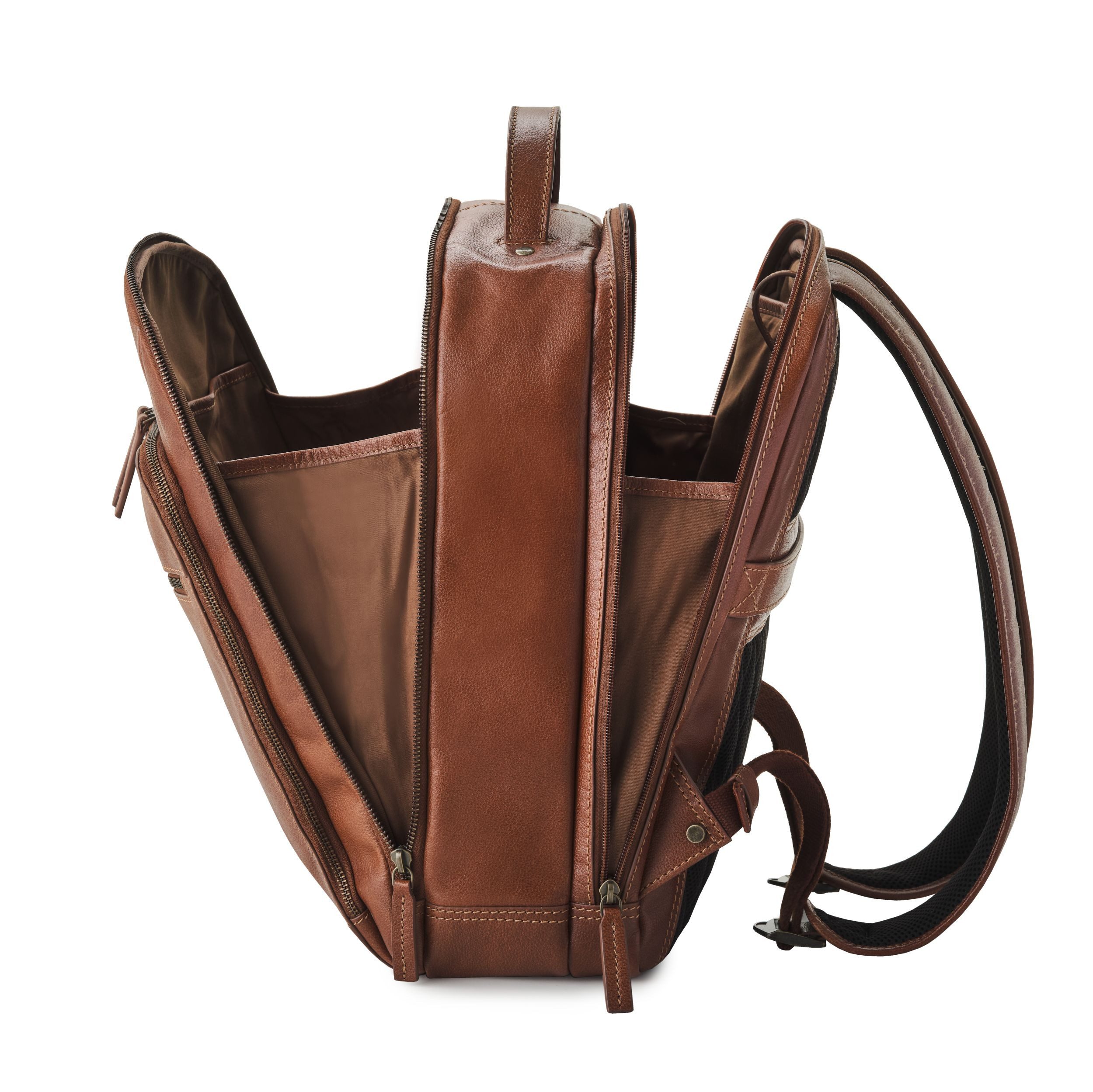 DRAKENSBERG Notebookrucksack Businessrucksack »Frederico« Kastanien-Braun, 16" Laptoprucksack, praktische Einteilungen und Kofferbefestigung