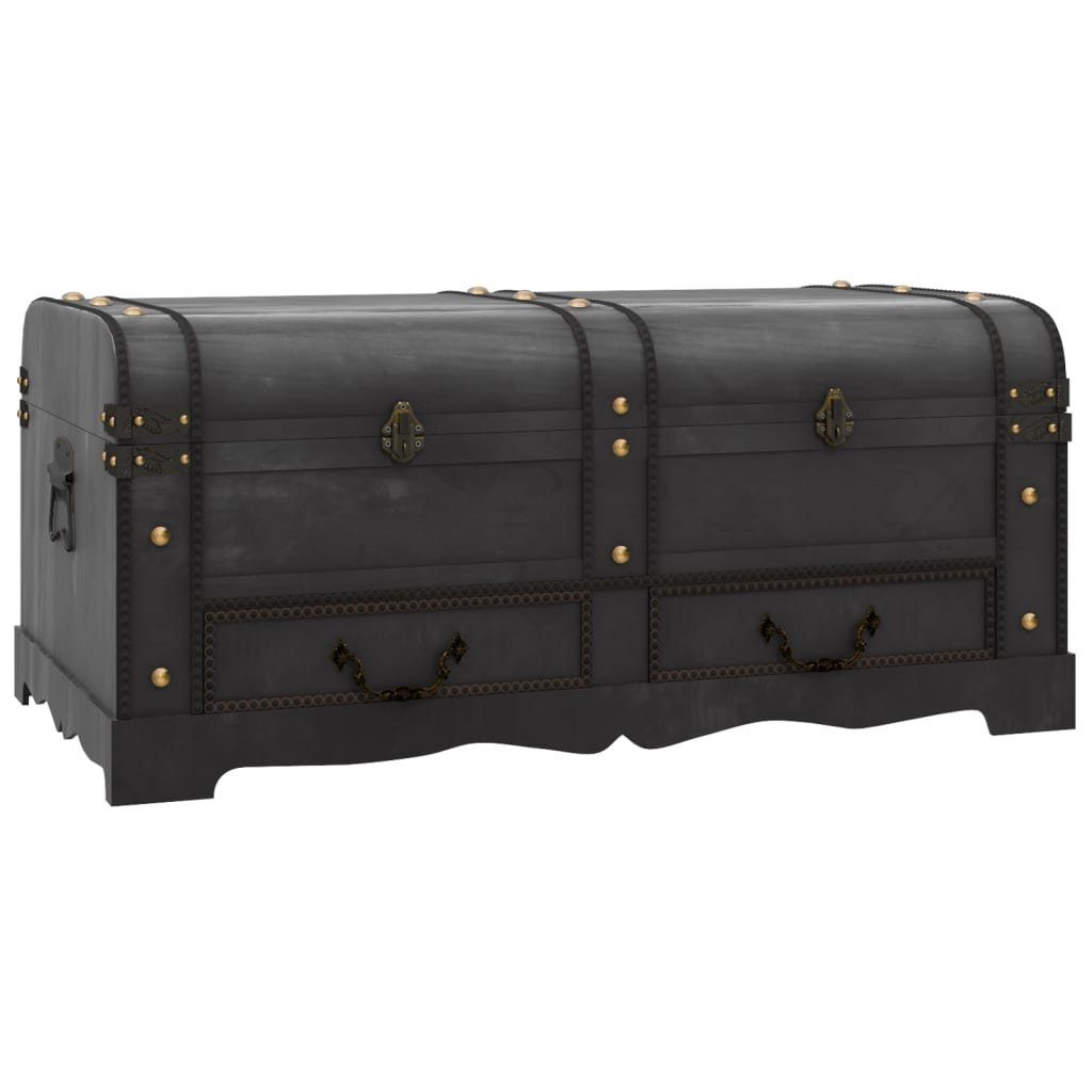 furnicato Truhe Schatztruhe Holz Groß Schwarz günstig online kaufen
