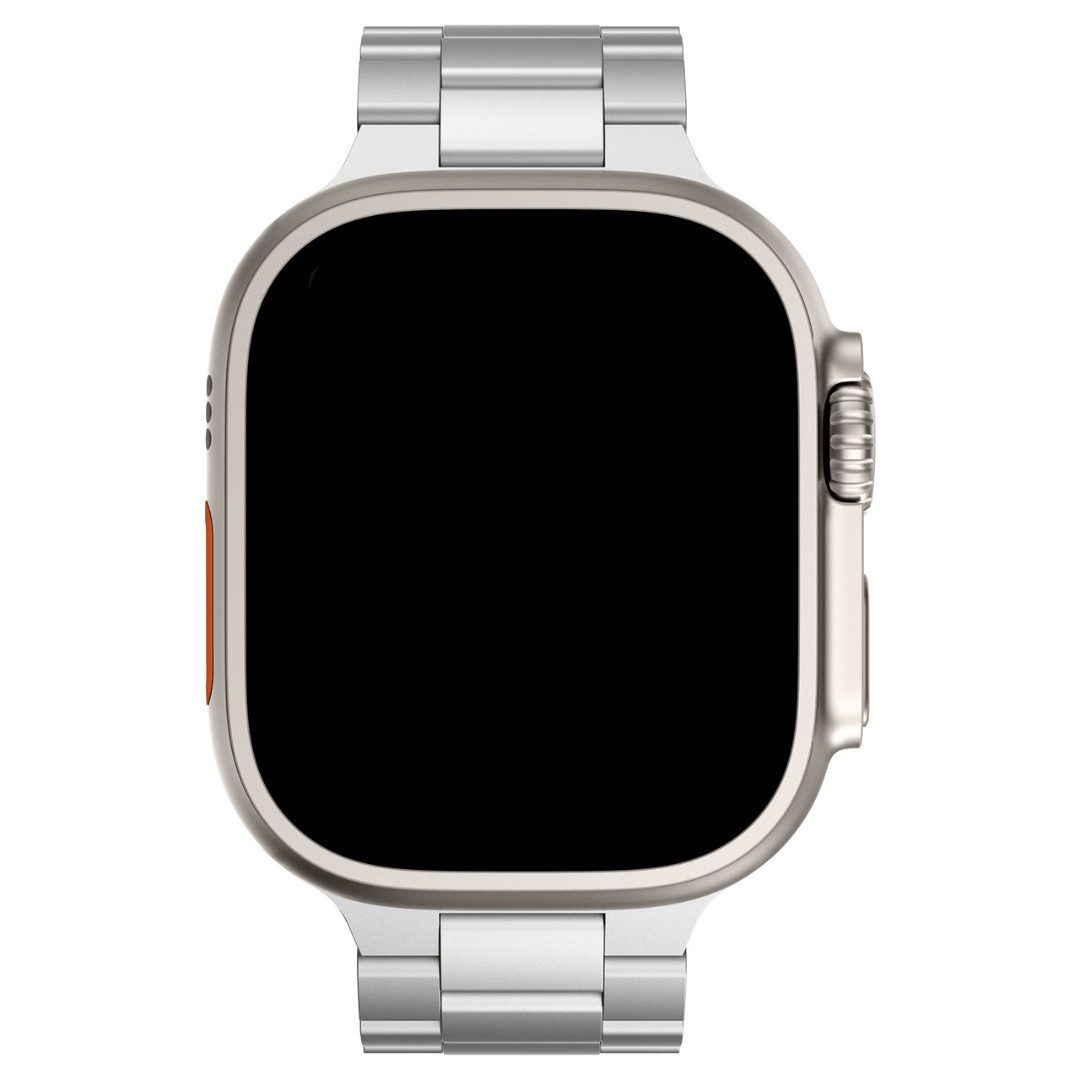 SmartUP Smartwatch-Armband für Apple Watch 11-1 / SE Ultra Metall Edelstahl Gliederarmband Ersatz, kompatibel mit allen Apple Watch Modellen, rostfreier Edelstahl