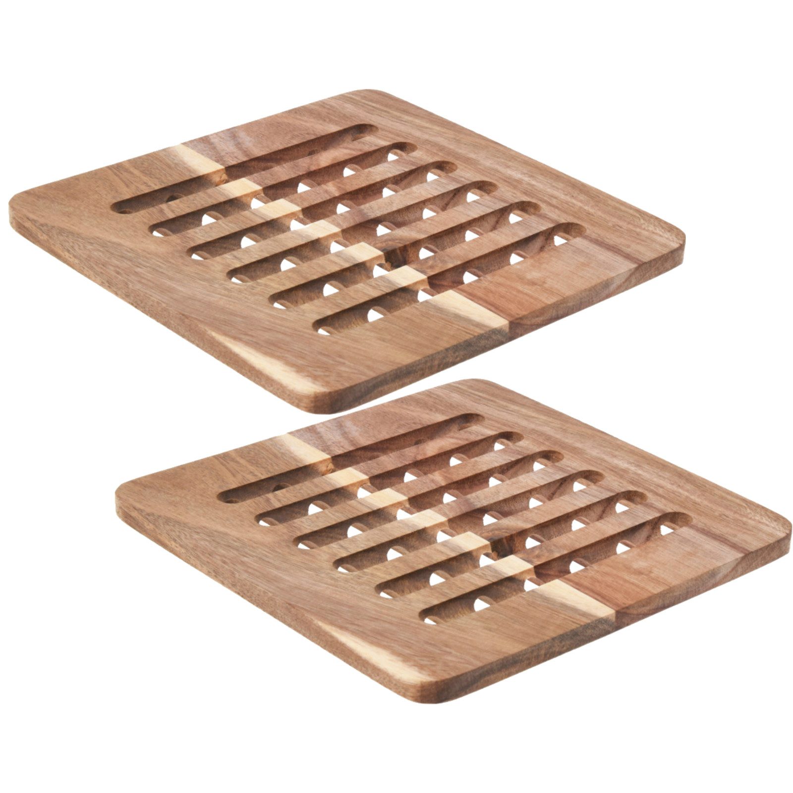 Koopman Topfuntersetzer Untersetzer Pfannenuntersetzer Akazie 20x20 cm Eckig/Rund 2 er Set, Set, 2-tlg., 2tlg, Akazienholz, 20x20cm, Luftdurchlässig, Hitzeschutz