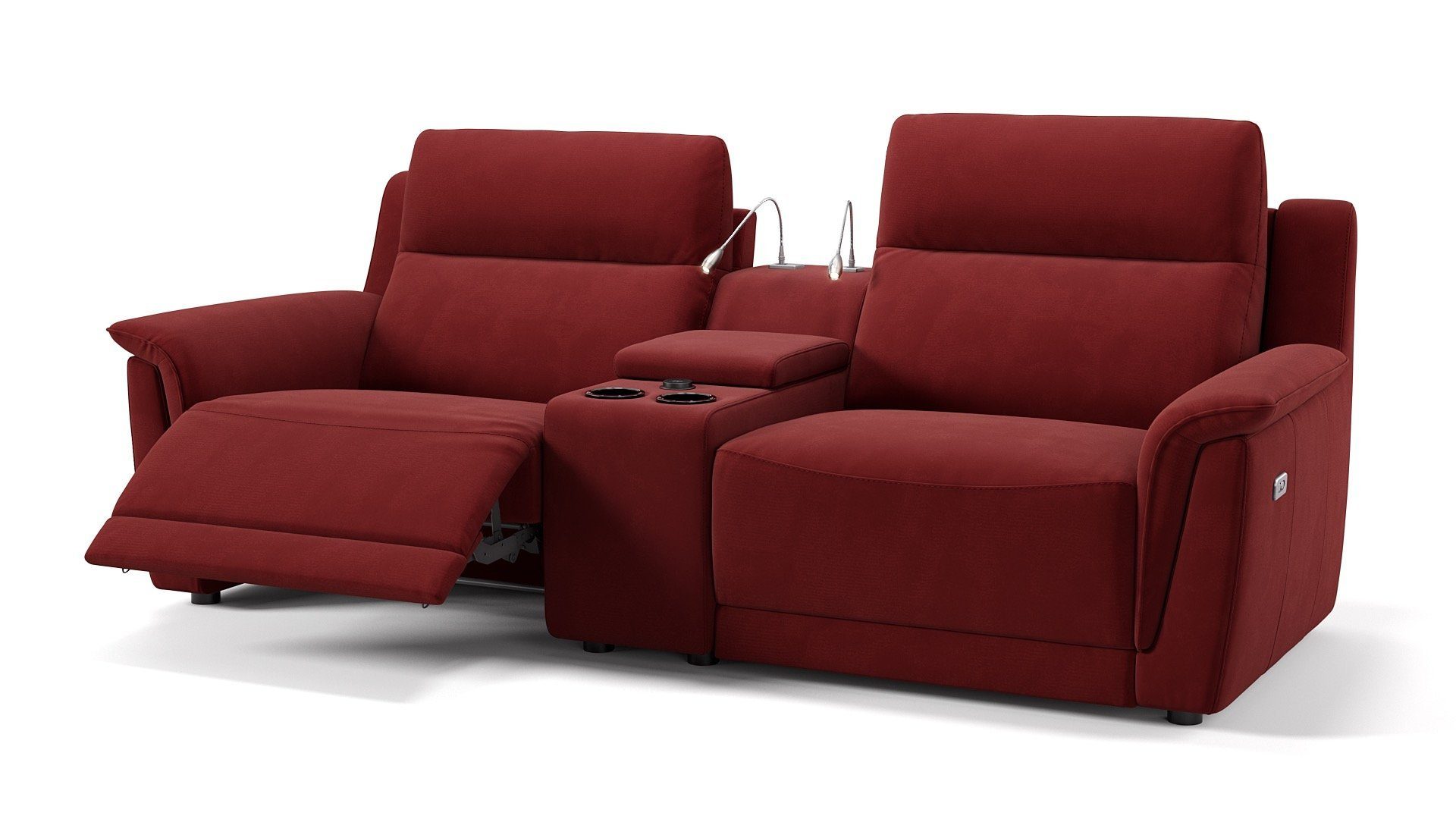 Sofa Stoff - Rot 2-Sitzer Sofanella 101 MALITO M: Kinosofa in Sofanella cm x 232