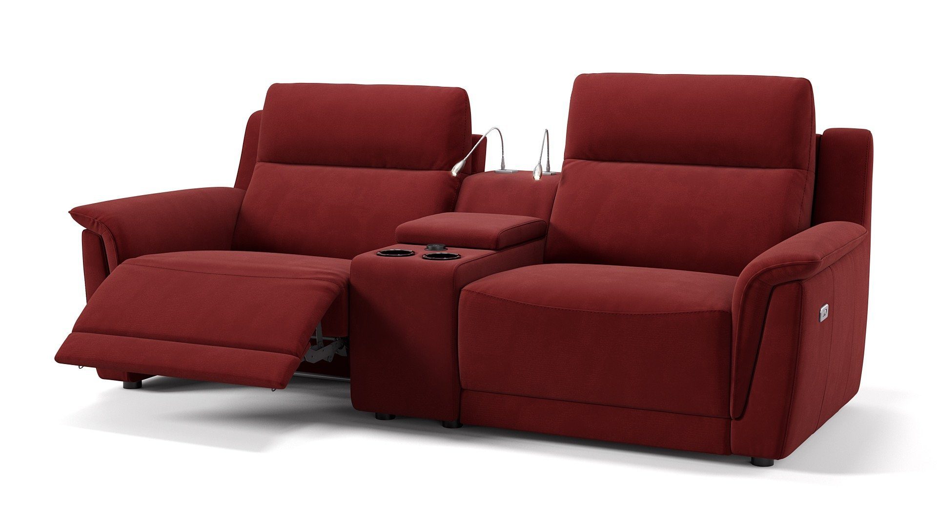 Sofanella Sofa Sofanella - Stoff 2-Sitzer Kinosofa MALITO in Rot M: 232 x 101 cm