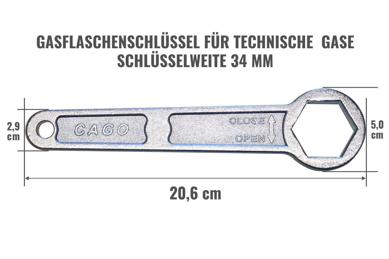 Thumbnail - BlueCraft Ringschlüssel, Ring- Gasflaschenschlüssel für die Stahl-Kappe der technischen Gase wie z.B. Argon