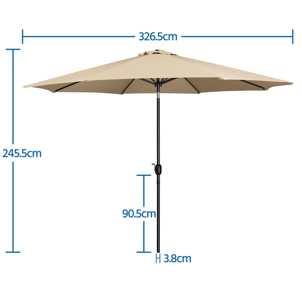 Yaheetech Sonnenschirm ∅ 223/270/294/327 cm, Gartenschirm günstig online kaufen